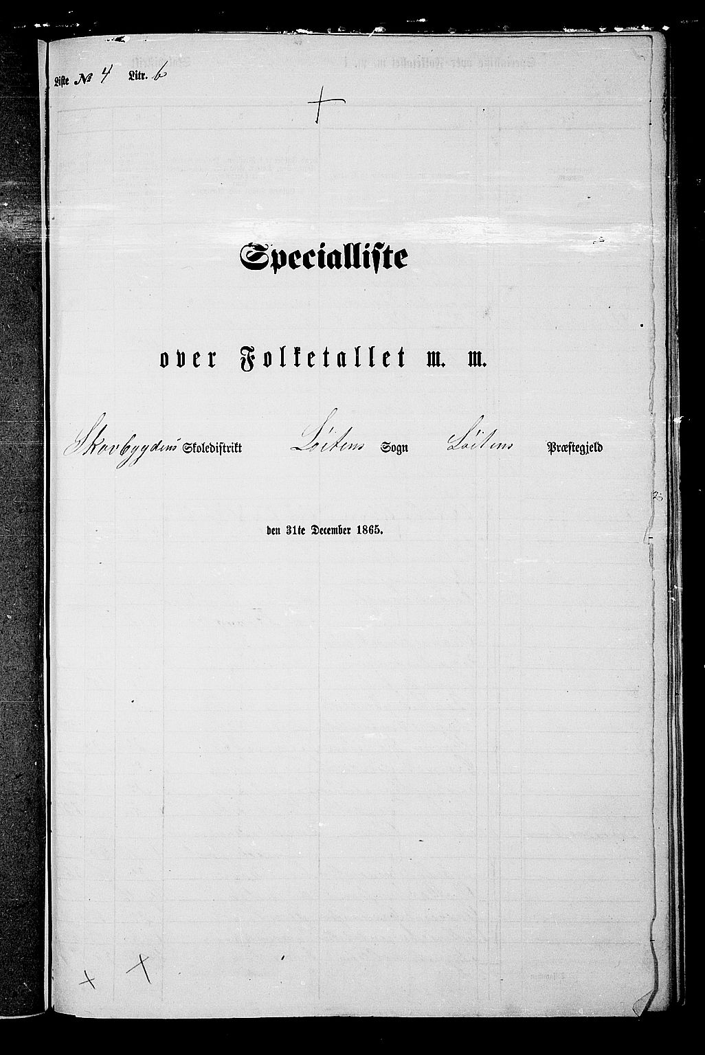 RA, Folketelling 1865 for 0415P Løten prestegjeld, 1865, s. 109