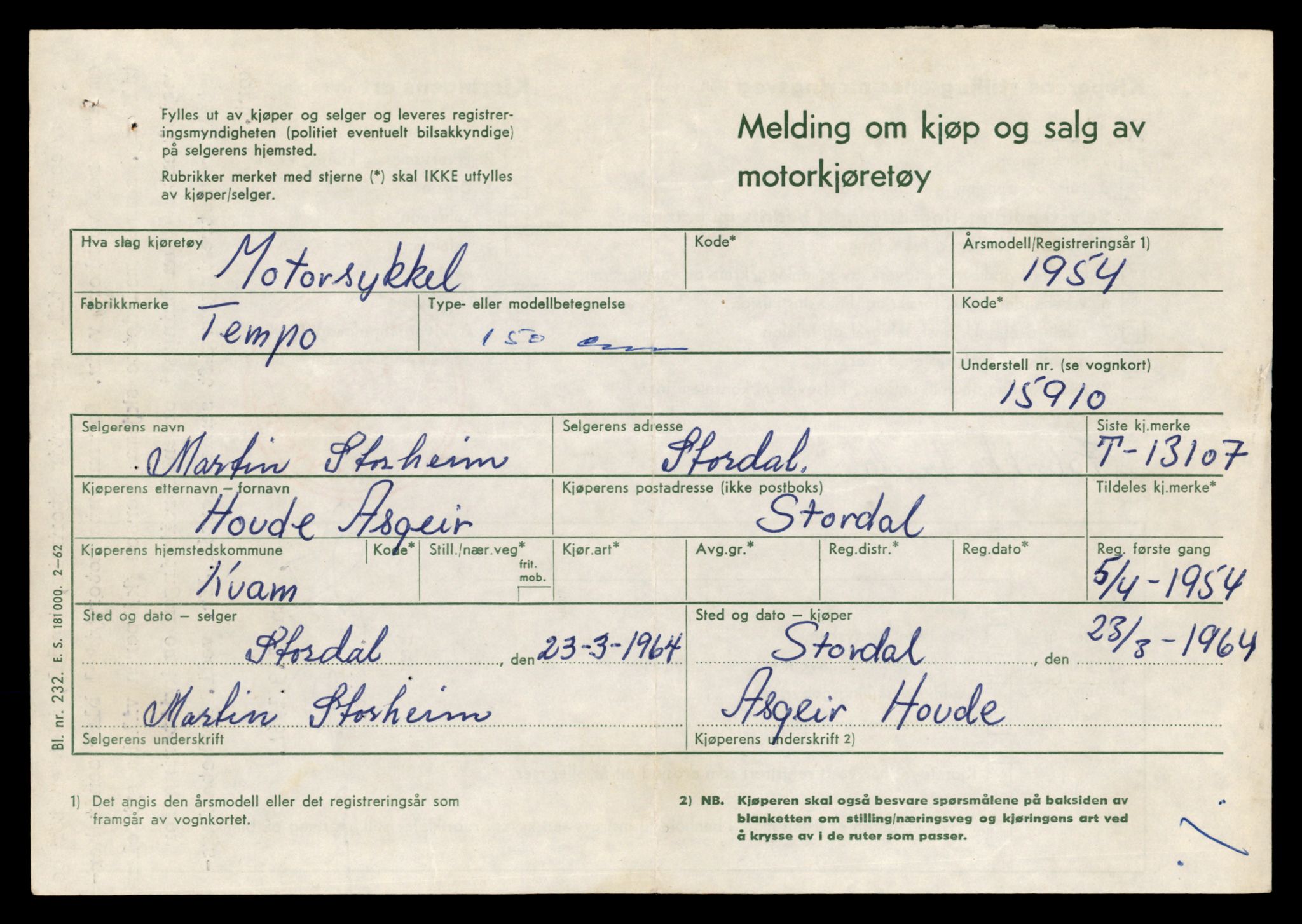 Møre og Romsdal vegkontor - Ålesund trafikkstasjon, AV/SAT-A-4099/F/Fe/L0037: Registreringskort for kjøretøy T 13031 - T 13179, 1927-1998, s. 1545