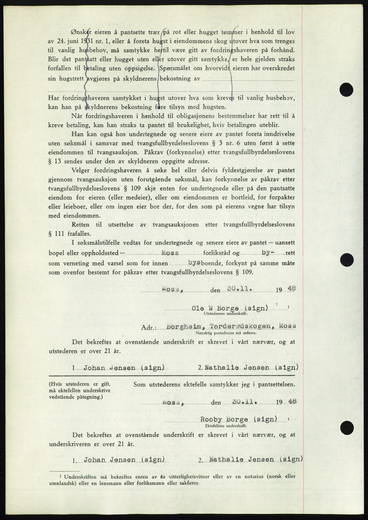 Moss sorenskriveri, AV/SAO-A-10168: Pantebok nr. B20, 1948-1948, Dagboknr: 3108/1948