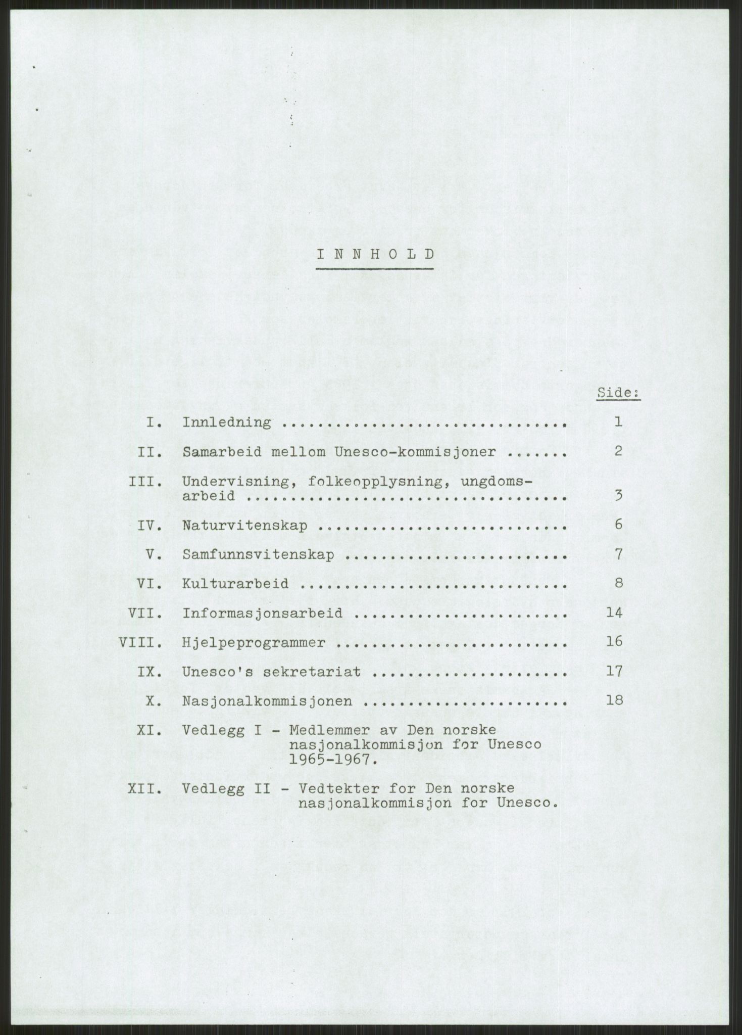 Den norske nasjonalkommisjonen for UNESCO, AV/RA-S-1730/A/Ad/L0001: --, 1953-1981