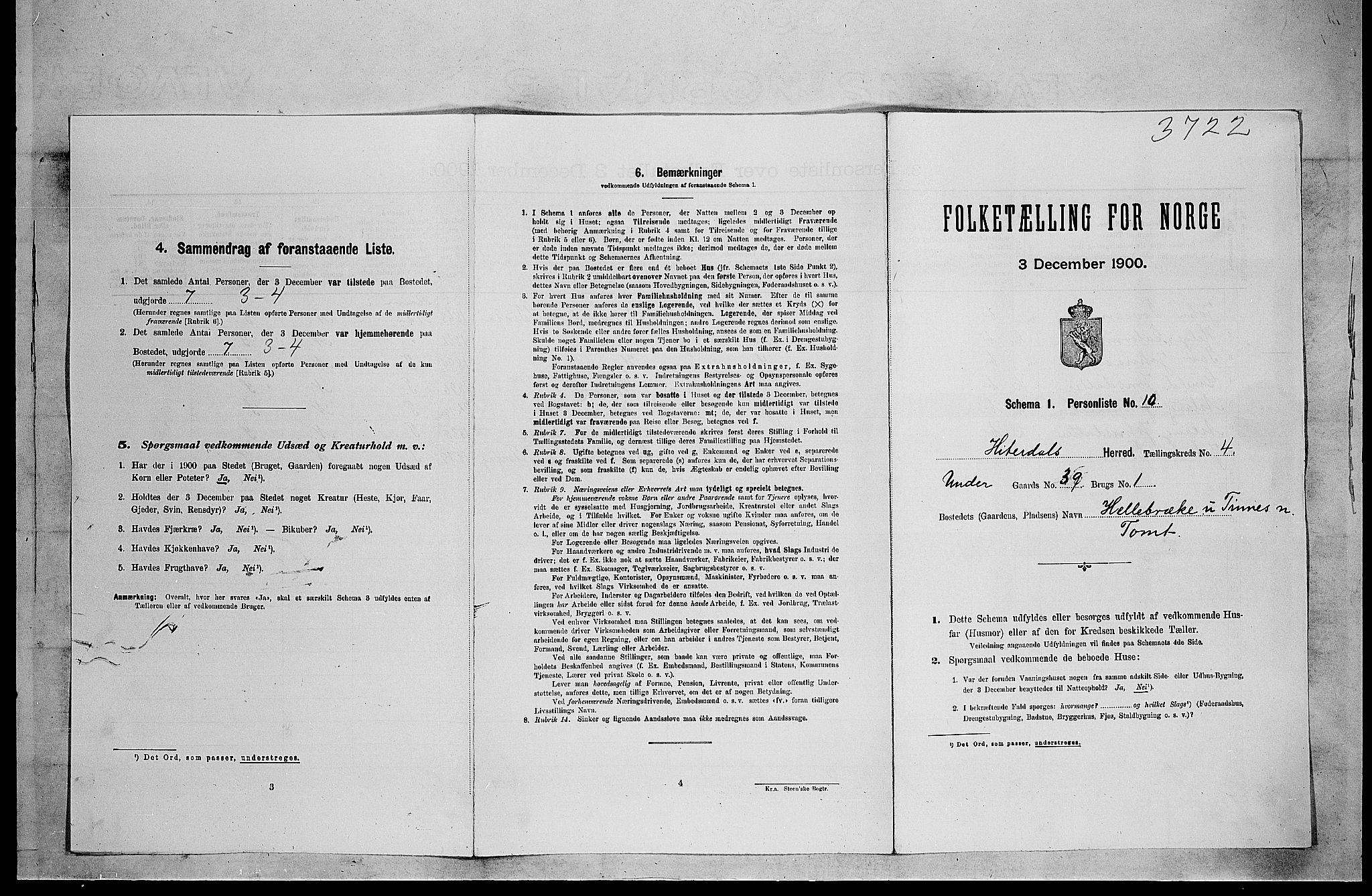 SAKO, Folketelling 1900 for 0823 Heddal herred, 1900, s. 520