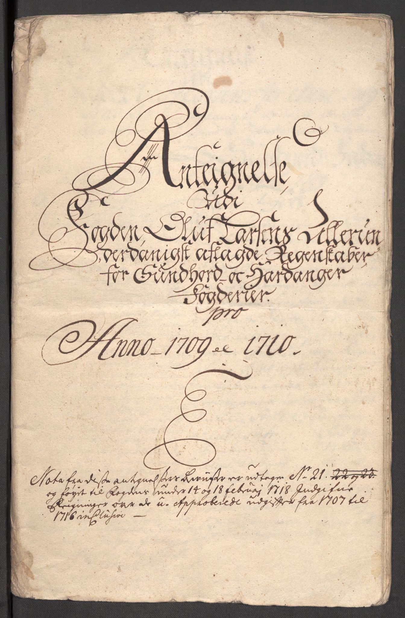 Rentekammeret inntil 1814, Reviderte regnskaper, Fogderegnskap, AV/RA-EA-4092/R48/L2986: Fogderegnskap Sunnhordland og Hardanger, 1709-1710, s. 608