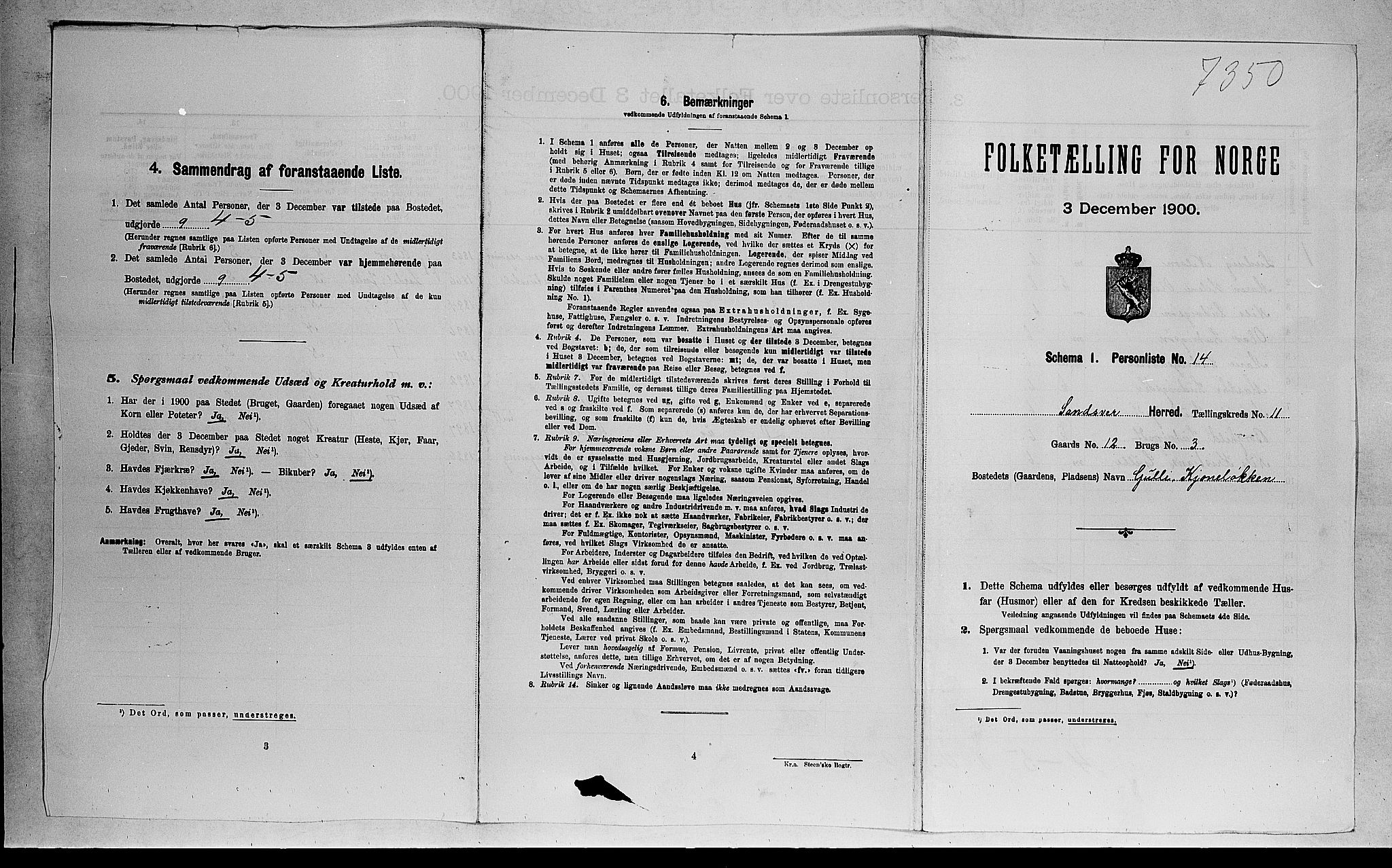 RA, Folketelling 1900 for 0629 Sandsvær herred, 1900, s. 1553