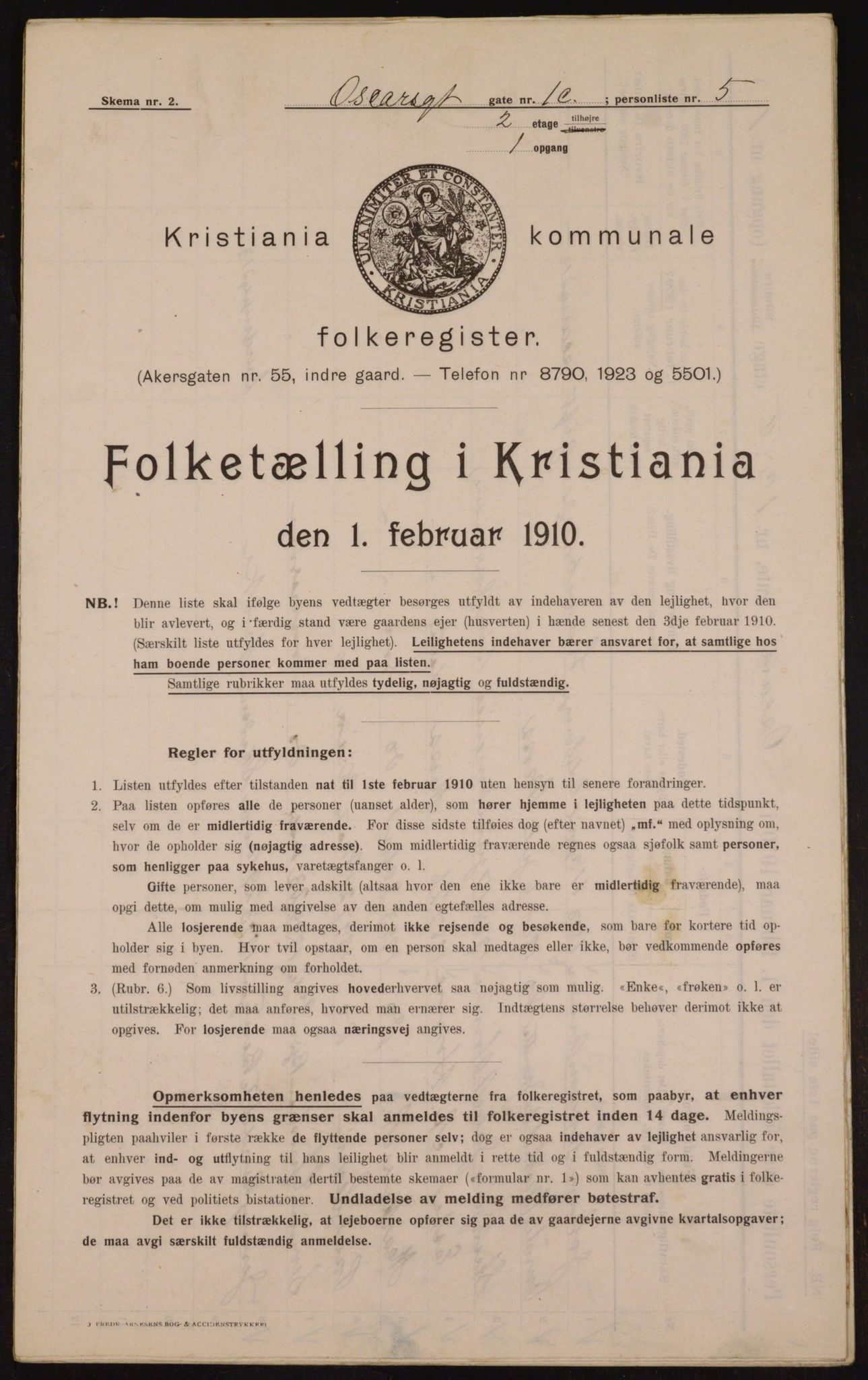 OBA, Kommunal folketelling 1.2.1910 for Kristiania, 1910, s. 73299