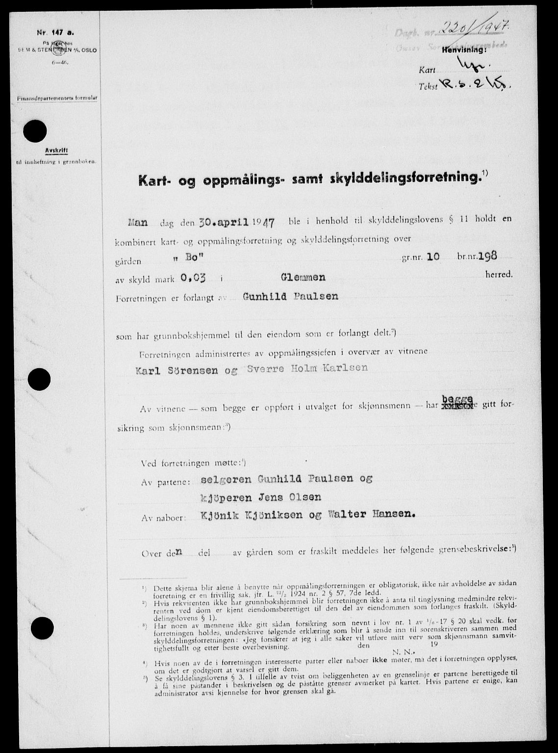 Onsøy sorenskriveri, SAO/A-10474/G/Ga/Gab/L0021: Pantebok nr. II A-21, 1947-1947, Dagboknr: 2201/1947