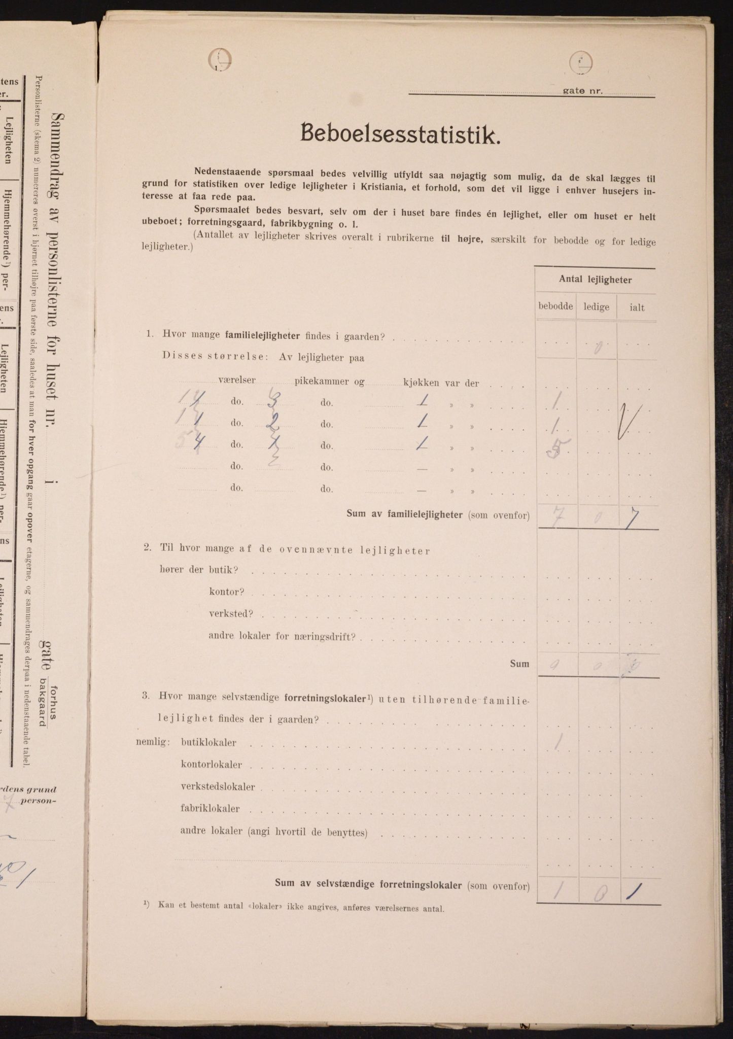 OBA, Kommunal folketelling 1.2.1909 for Kristiania kjøpstad, 1909, s. 52082