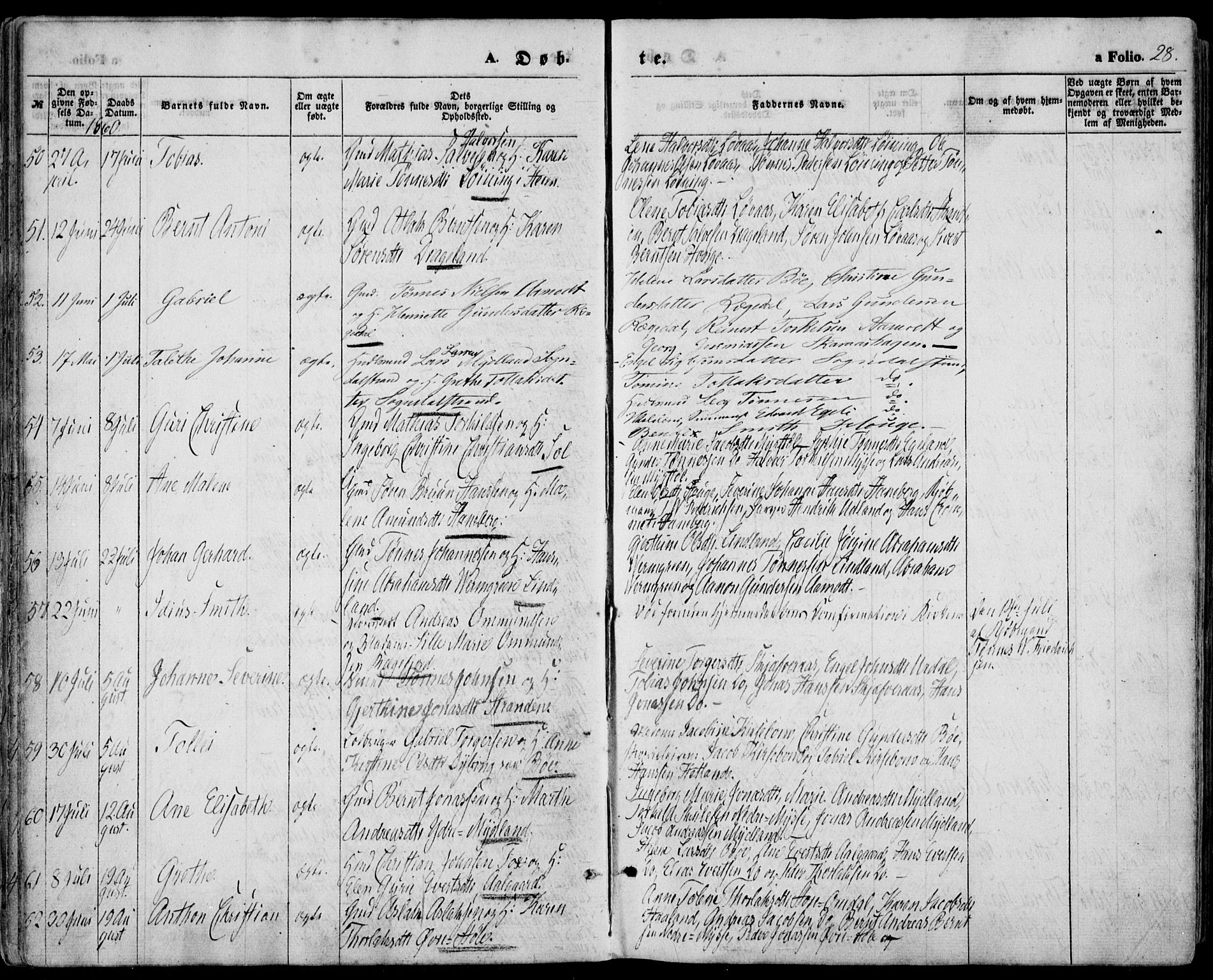 Sokndal sokneprestkontor, AV/SAST-A-101808: Ministerialbok nr. A 9, 1857-1874, s. 28