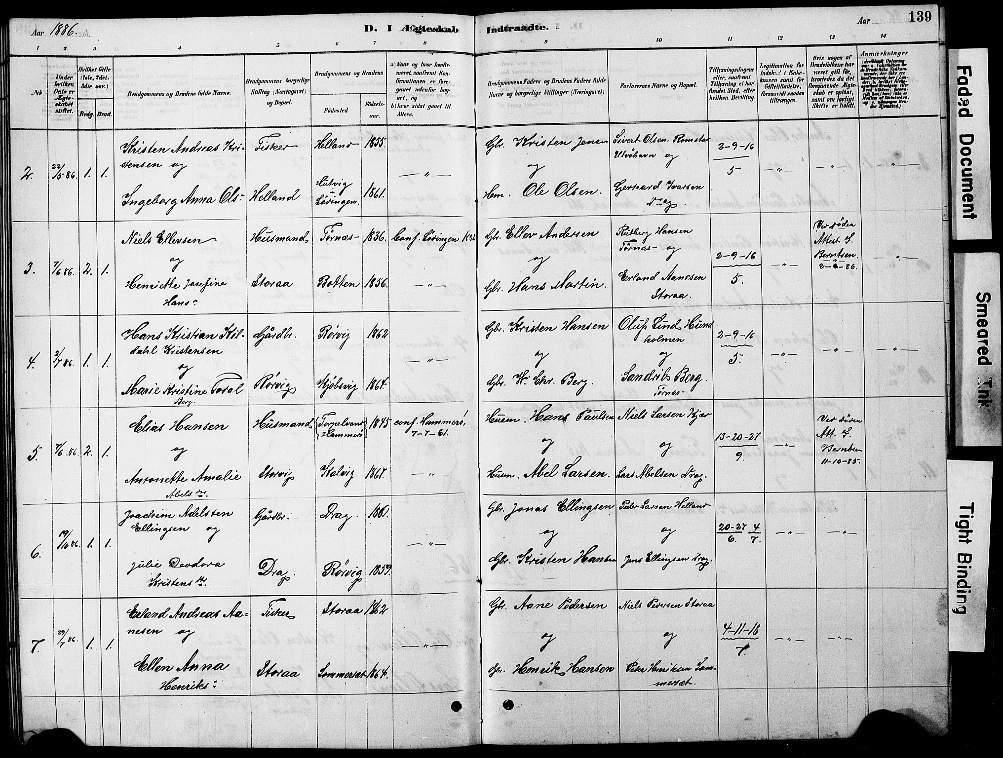 Ministerialprotokoller, klokkerbøker og fødselsregistre - Nordland, AV/SAT-A-1459/861/L0875: Klokkerbok nr. 861C01, 1879-1887, s. 139