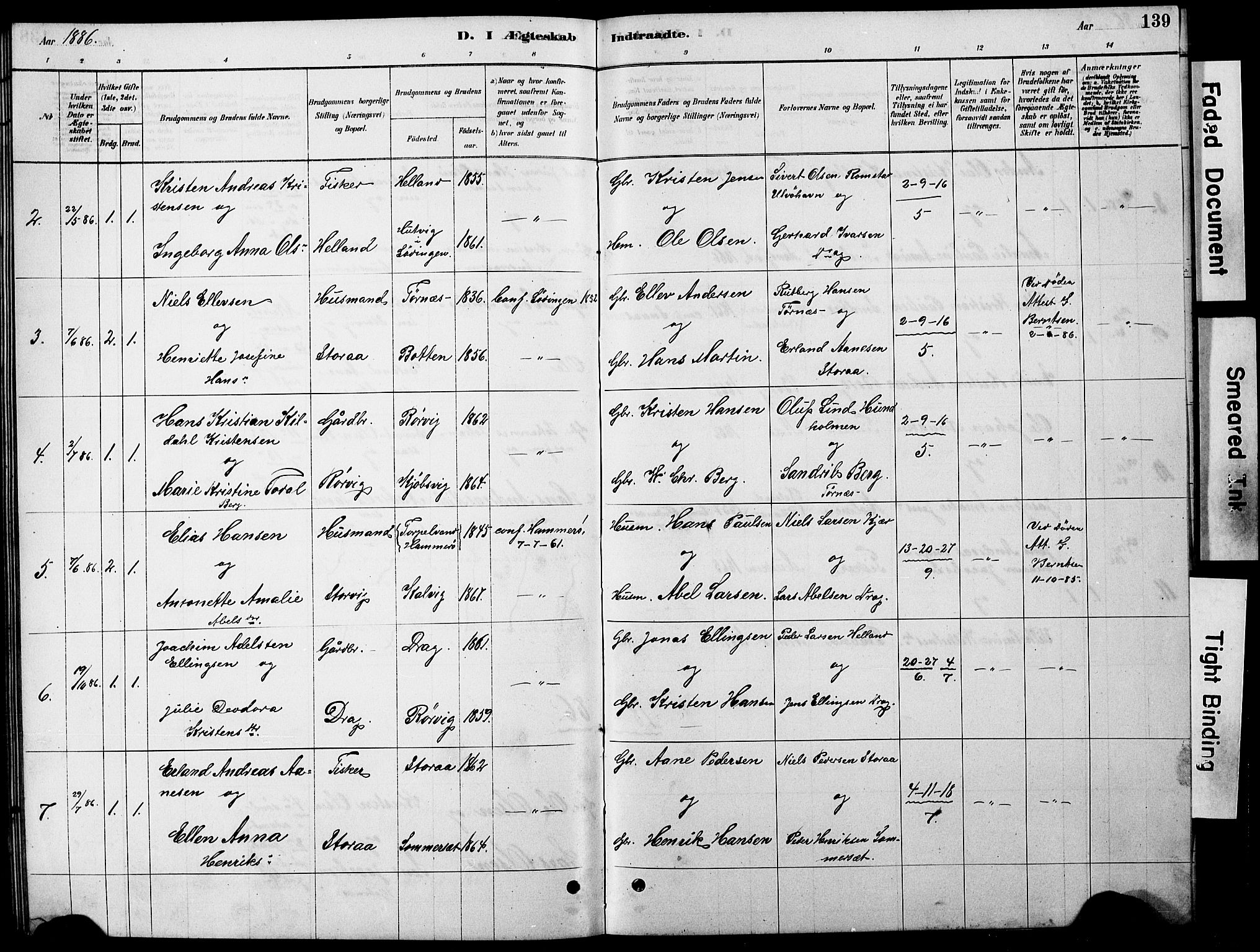 Ministerialprotokoller, klokkerbøker og fødselsregistre - Nordland, SAT/A-1459/861/L0875: Klokkerbok nr. 861C01, 1879-1887, s. 139