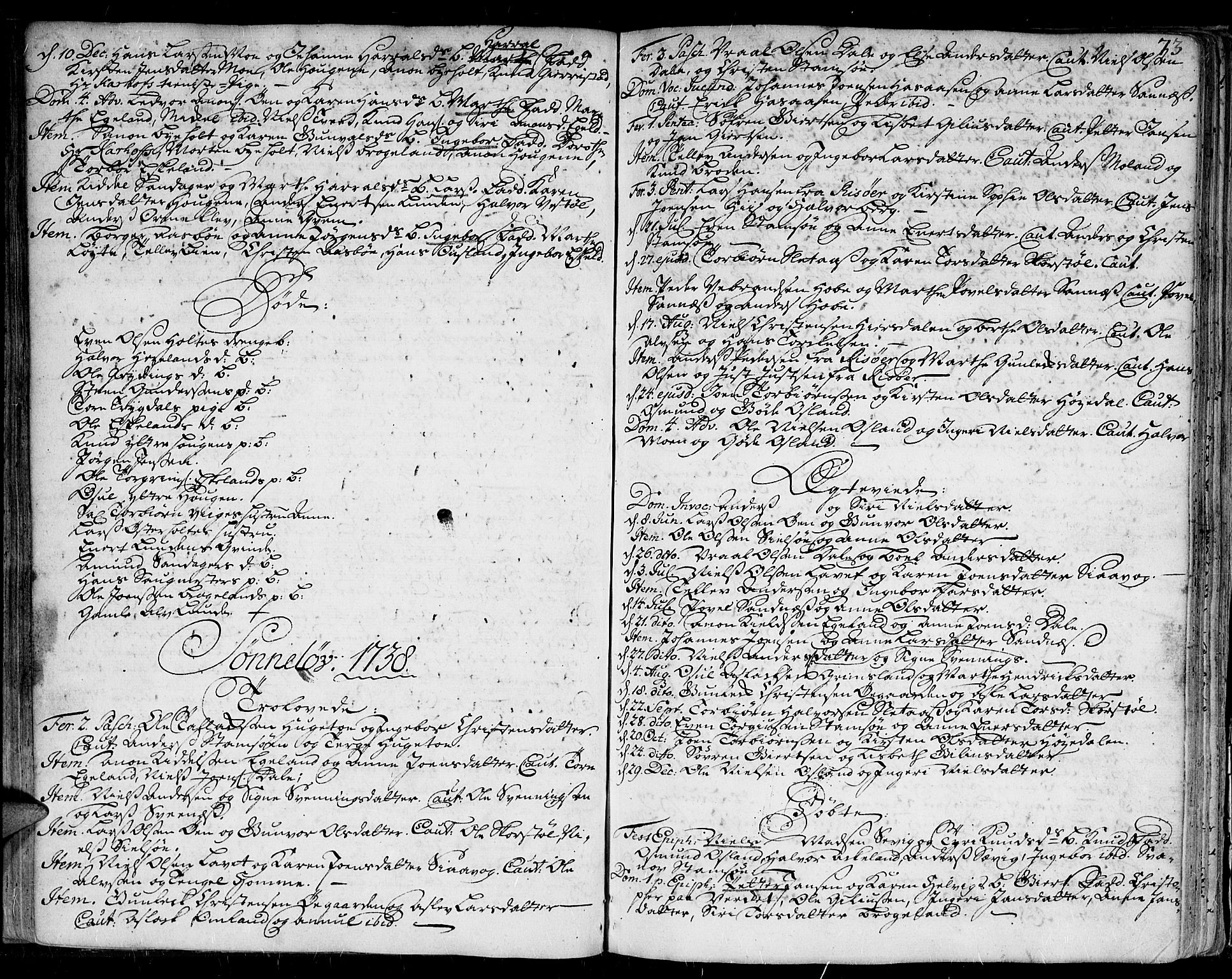 Gjerstad sokneprestkontor, AV/SAK-1111-0014/F/Fa/Faa/L0002: Ministerialbok nr. A 2, 1717-1779, s. 73