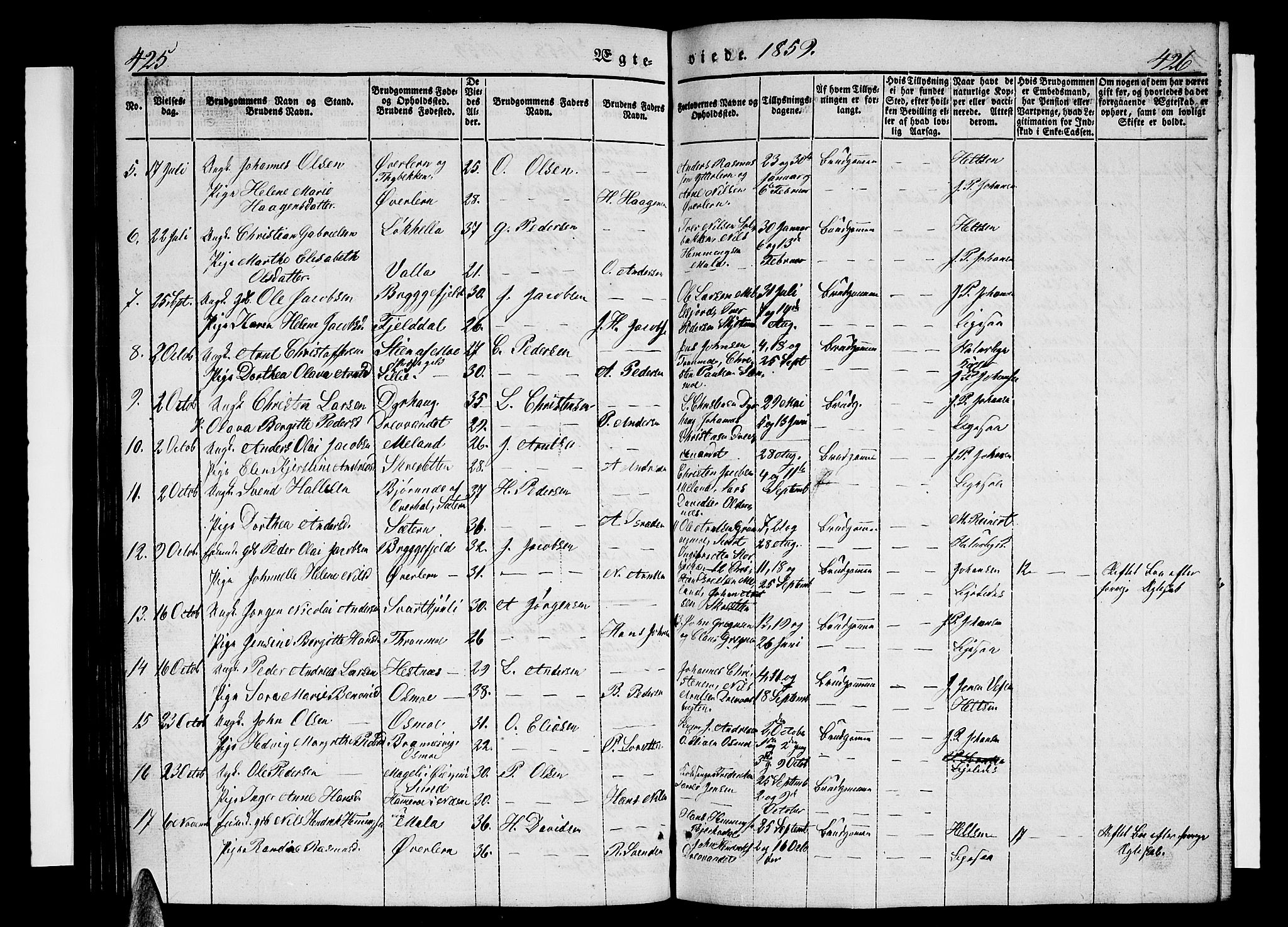 Ministerialprotokoller, klokkerbøker og fødselsregistre - Nordland, AV/SAT-A-1459/825/L0364: Klokkerbok nr. 825C01, 1841-1863, s. 425-426