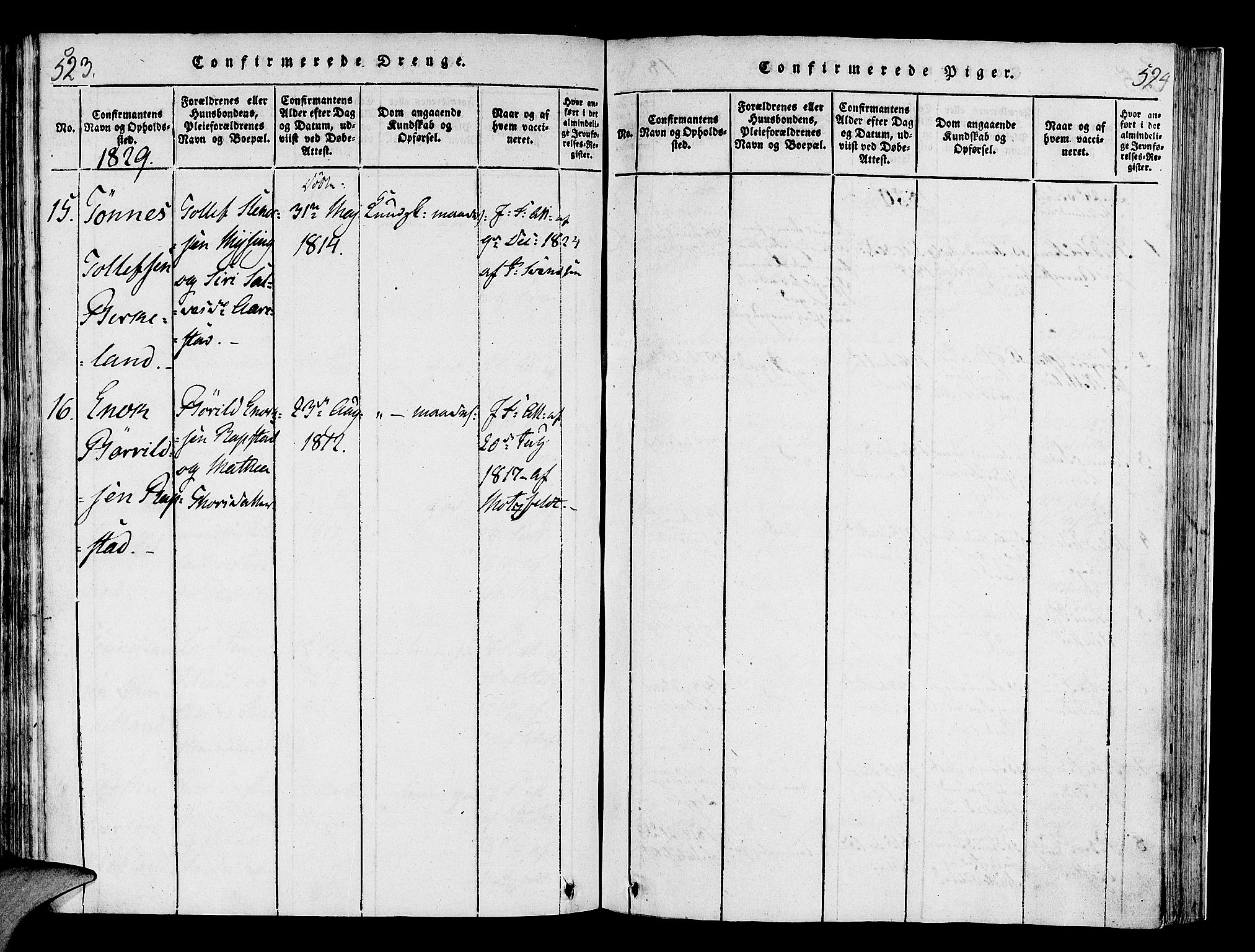 Helleland sokneprestkontor, AV/SAST-A-101810: Ministerialbok nr. A 4, 1815-1834, s. 523-524