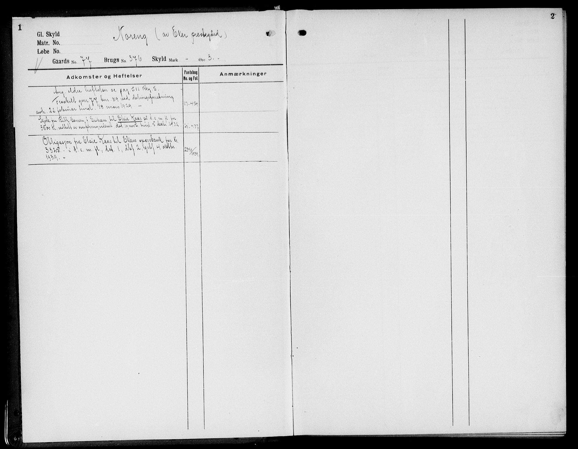 Eiker, Modum og Sigdal sorenskriveri, SAKO/A-123/G/Gb/Gbe/L0005b: Panteregister nr. V 5b, s. 1-2