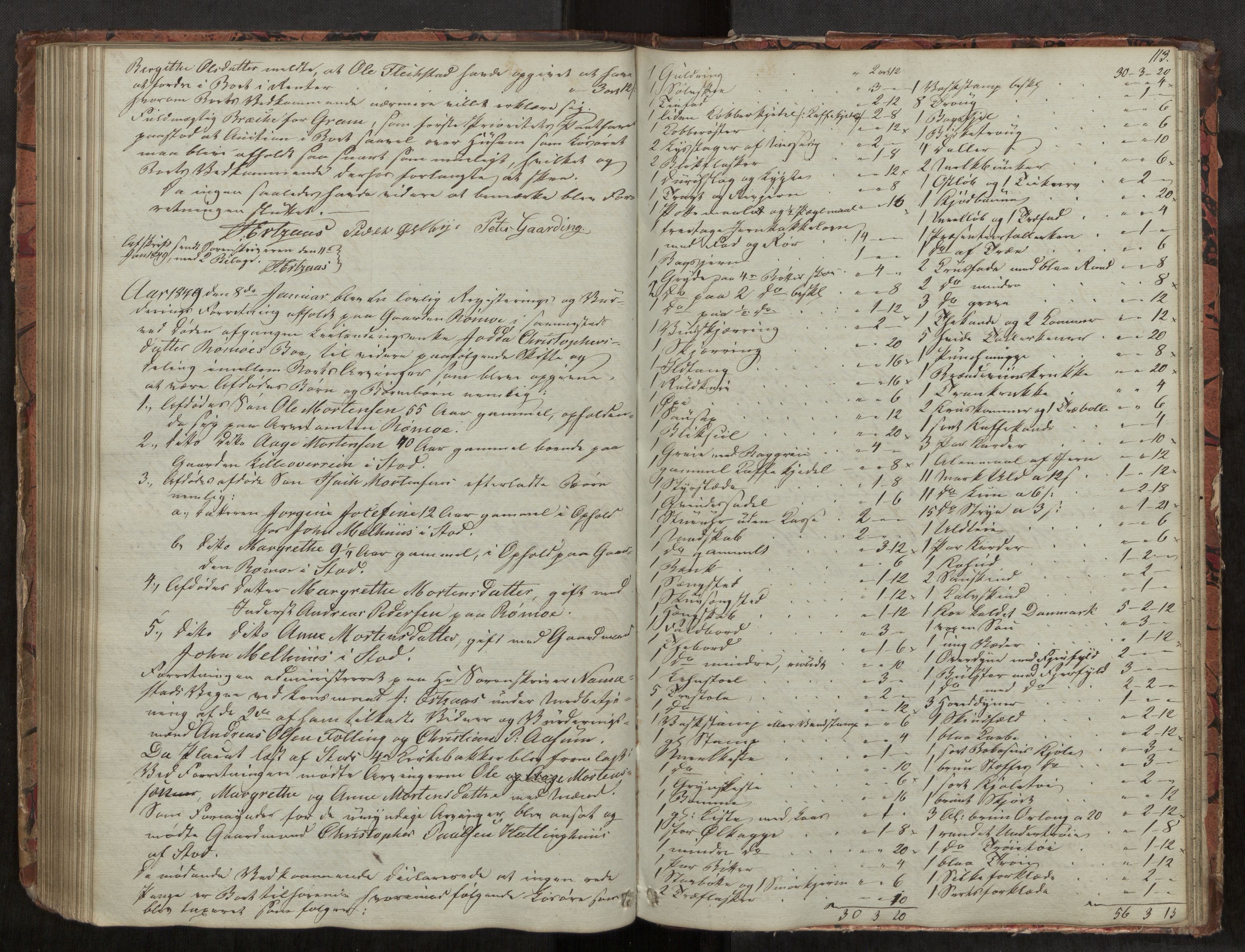 Inderøy sorenskriveri, AV/SAT-A-4147/1/3/3C/3Ca/L0002: Skifteregistreringsprotokoll, 1841-1851, s. 113