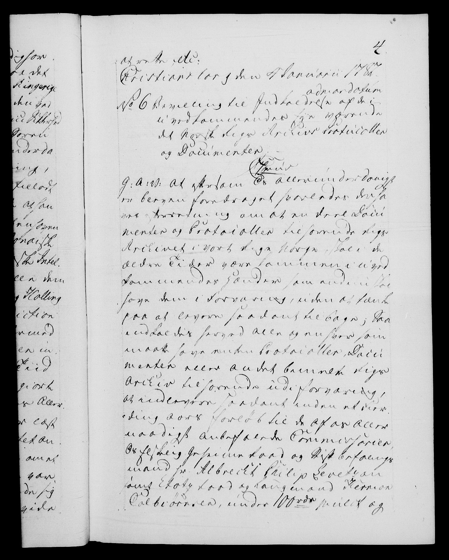 Danske Kanselli 1572-1799, AV/RA-EA-3023/F/Fc/Fca/Fcaa/L0049: Norske registre, 1782-1783, s. 4a