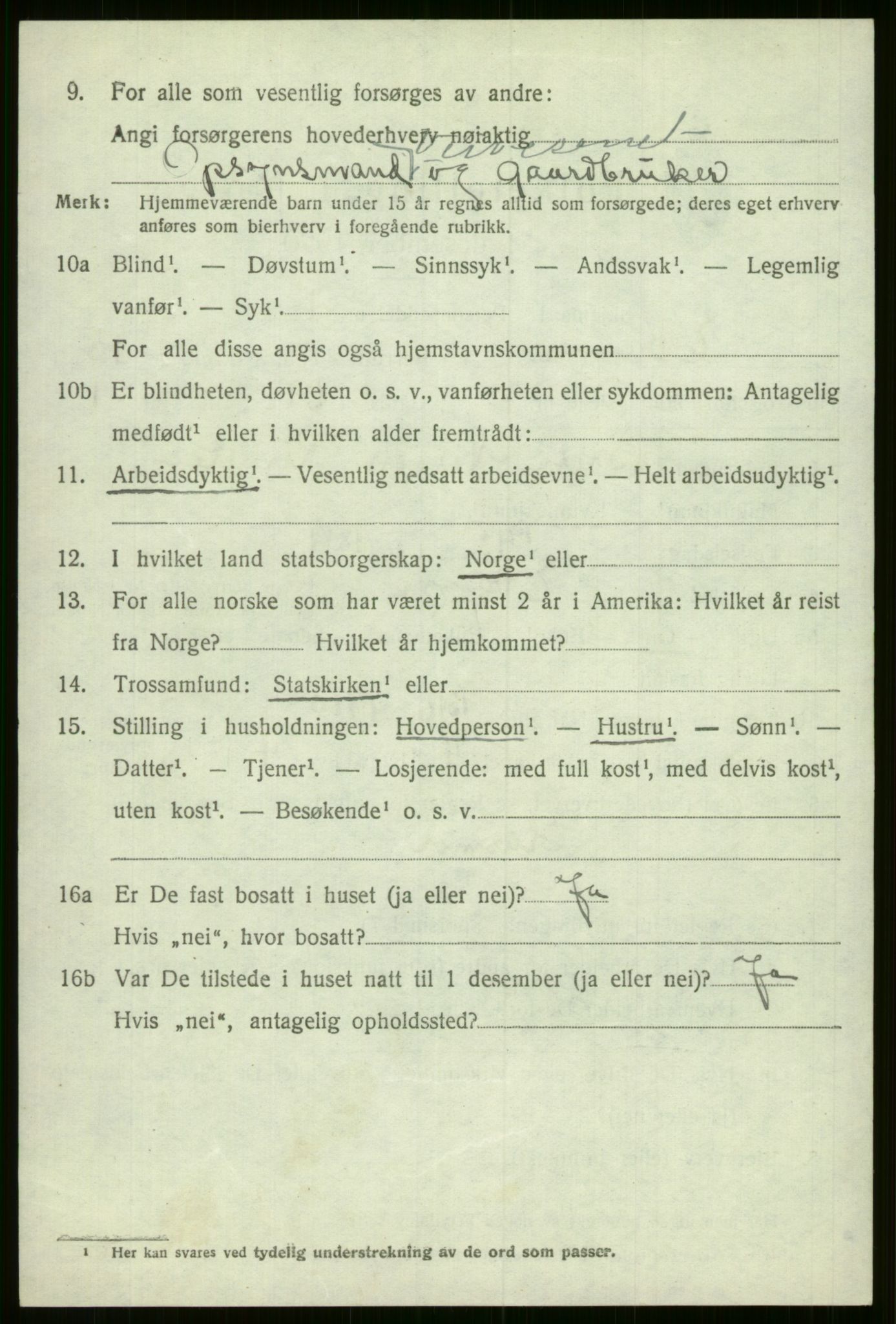 SAB, Folketelling 1920 for 1237 Evanger herred, 1920, s. 4200