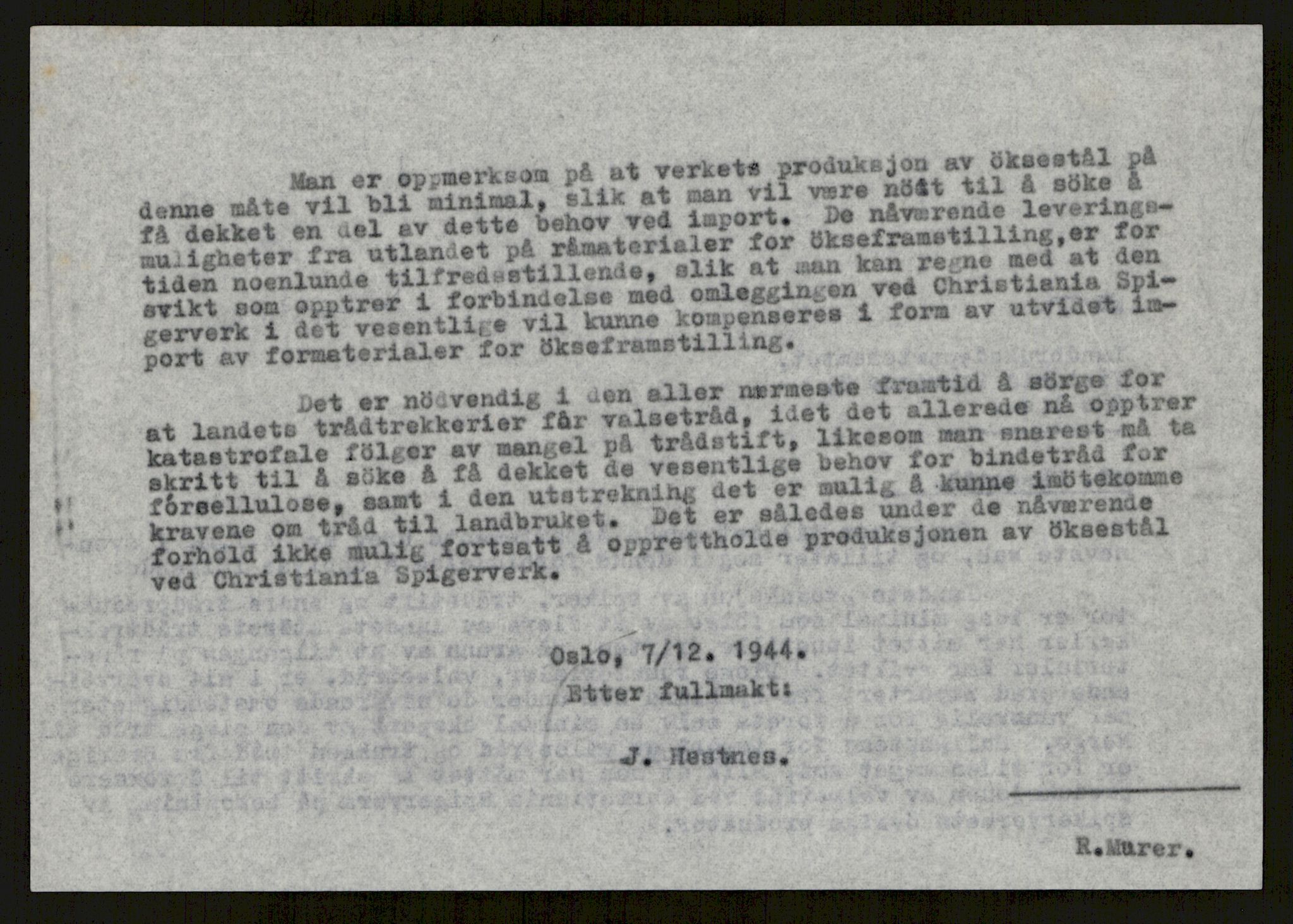 Direktoratet for industriforsyning, Sekretariatet, AV/RA-S-4153/D/Df/L0055: 9. Metallkontoret, 1940-1945, s. 52