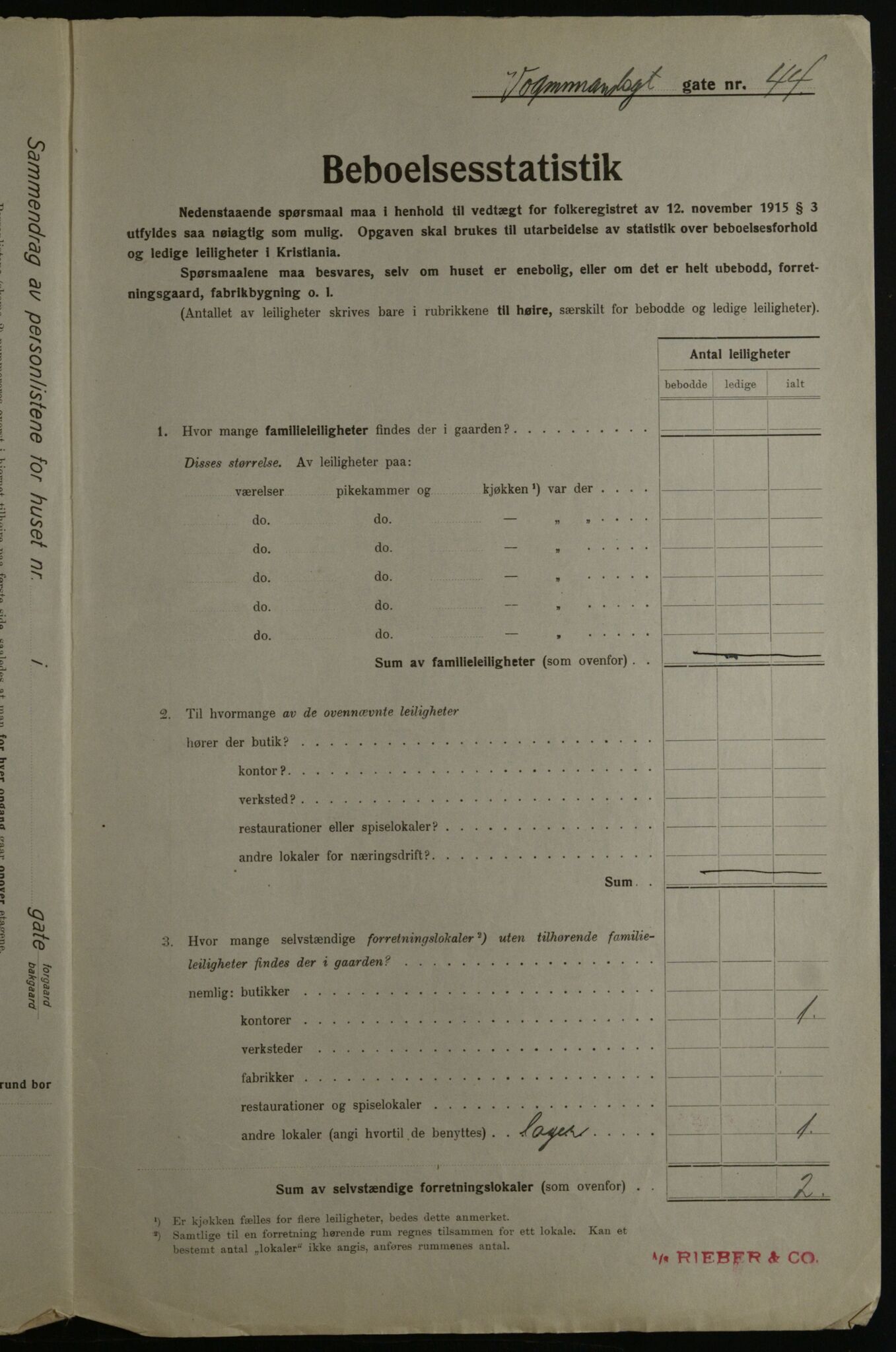 OBA, Kommunal folketelling 1.12.1923 for Kristiania, 1923, s. 137007