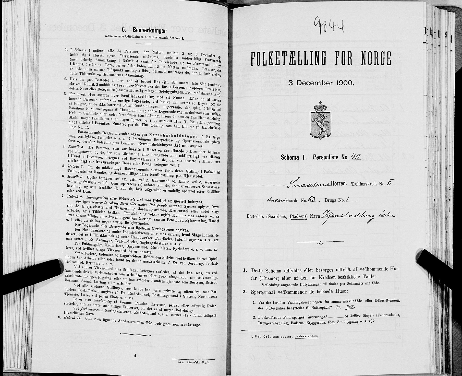 SAT, Folketelling 1900 for 1736 Snåsa herred, 1900, s. 1244