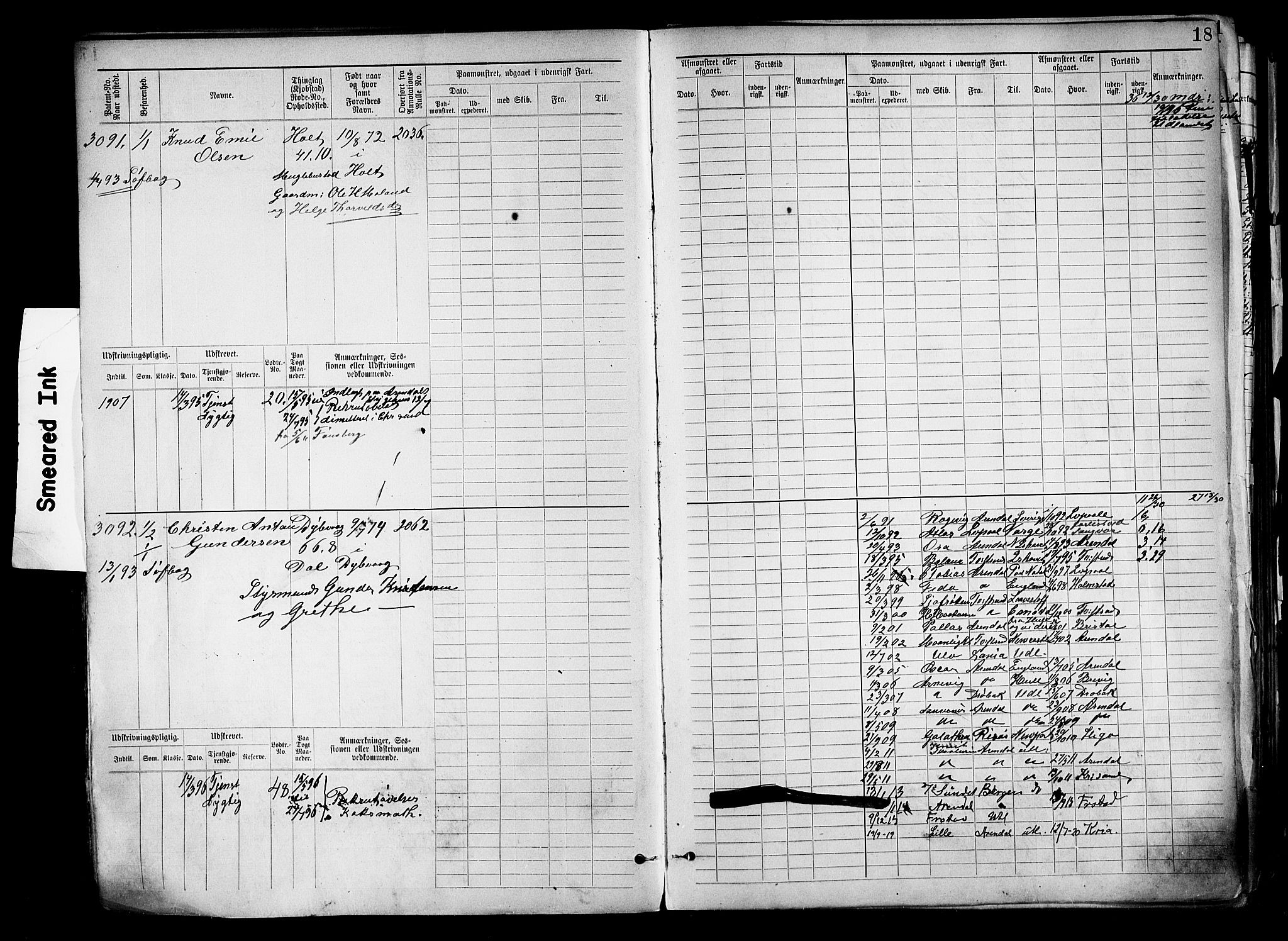 Tvedestrand mønstringskrets, AV/SAK-2031-0011/F/Fb/L0019: Hovedrulle nr 3057-3818, U-35, 1892-1906, s. 21