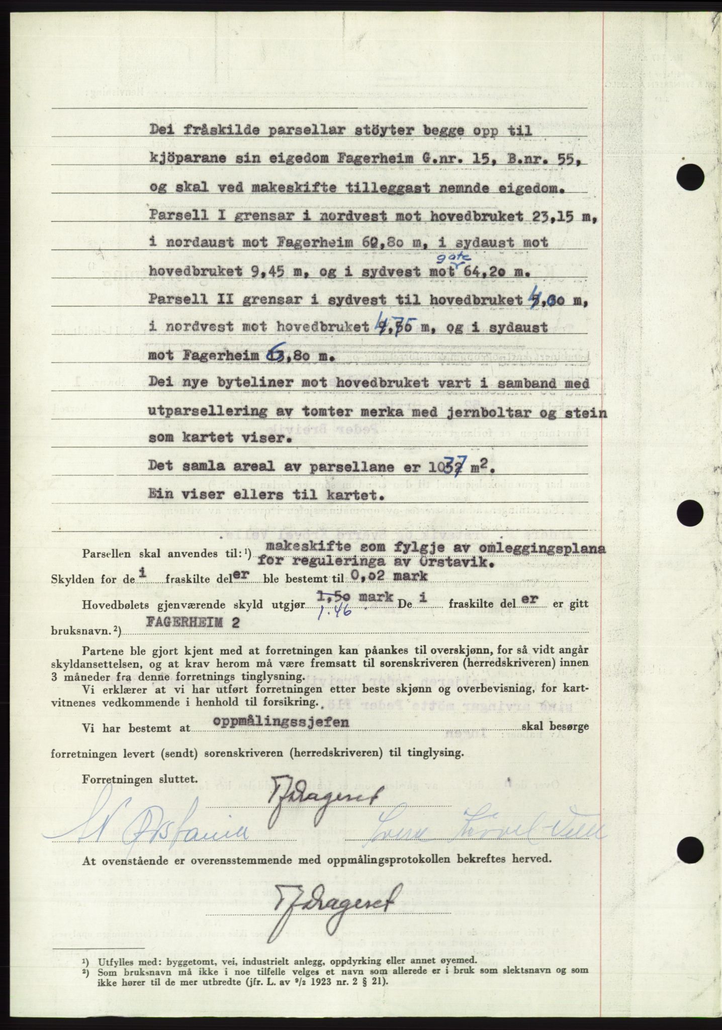 Søre Sunnmøre sorenskriveri, AV/SAT-A-4122/1/2/2C/L0092: Pantebok nr. 18A, 1952-1952, Dagboknr: 1019/1952