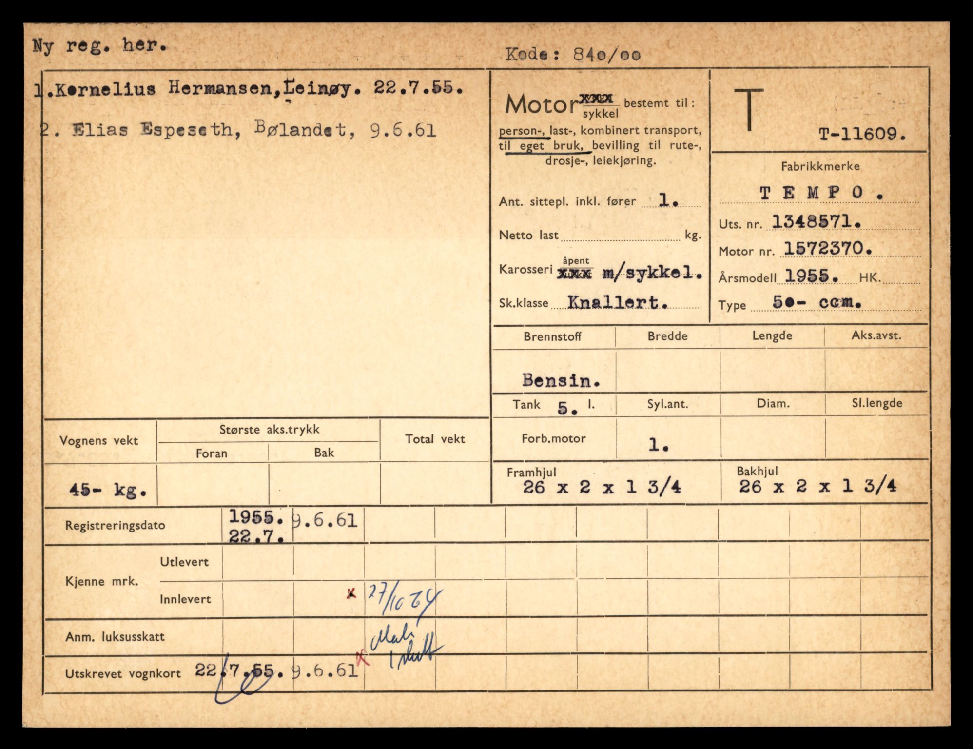 Møre og Romsdal vegkontor - Ålesund trafikkstasjon, AV/SAT-A-4099/F/Fe/L0029: Registreringskort for kjøretøy T 11430 - T 11619, 1927-1998, s. 2811