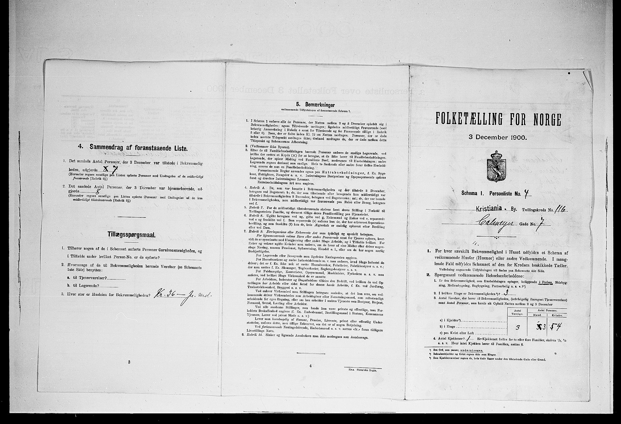 SAO, Folketelling 1900 for 0301 Kristiania kjøpstad, 1900, s. 10556