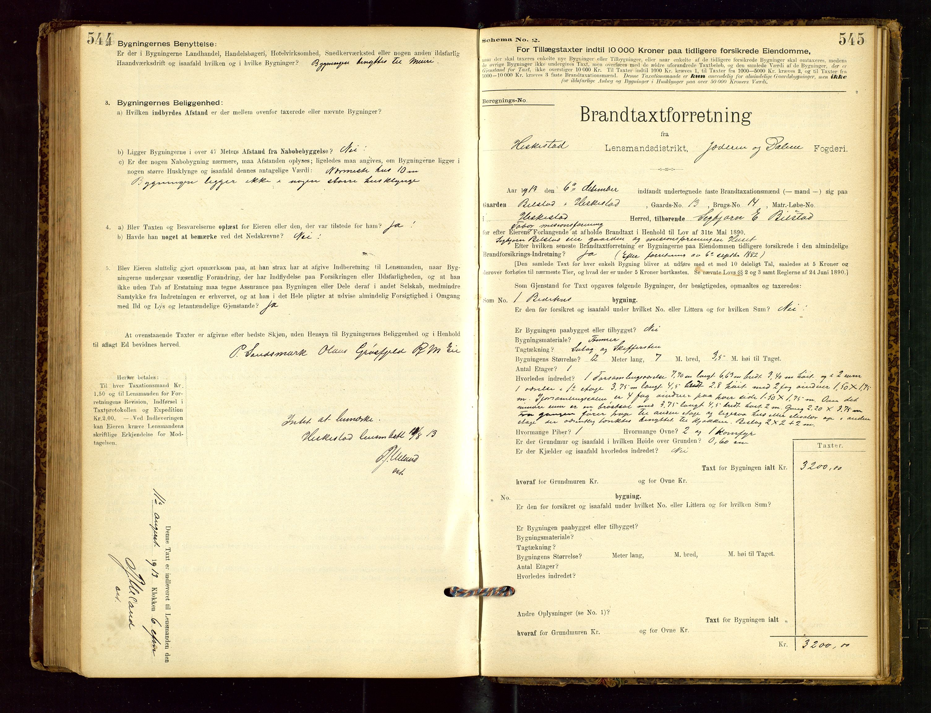 Heskestad lensmannskontor, SAST/A-100304/Gob/L0001: "Brandtaxationsprotokol", 1894-1915, s. 544-545