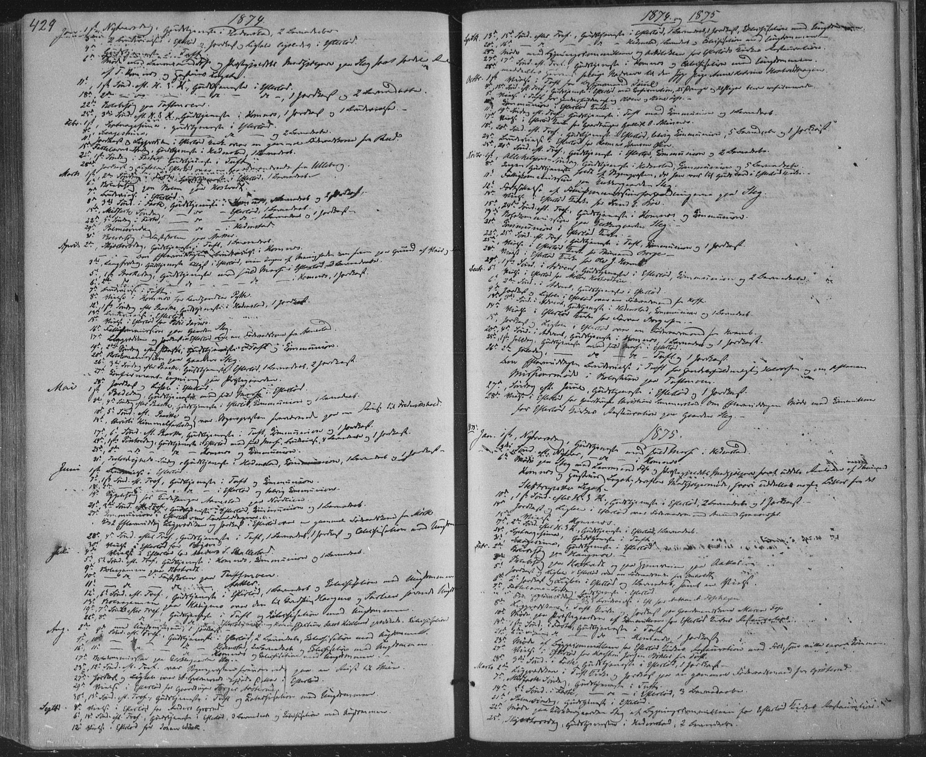 Sandsvær kirkebøker, SAKO/A-244/F/Fa/L0007: Ministerialbok nr. I 7, 1869-1877, s. 429