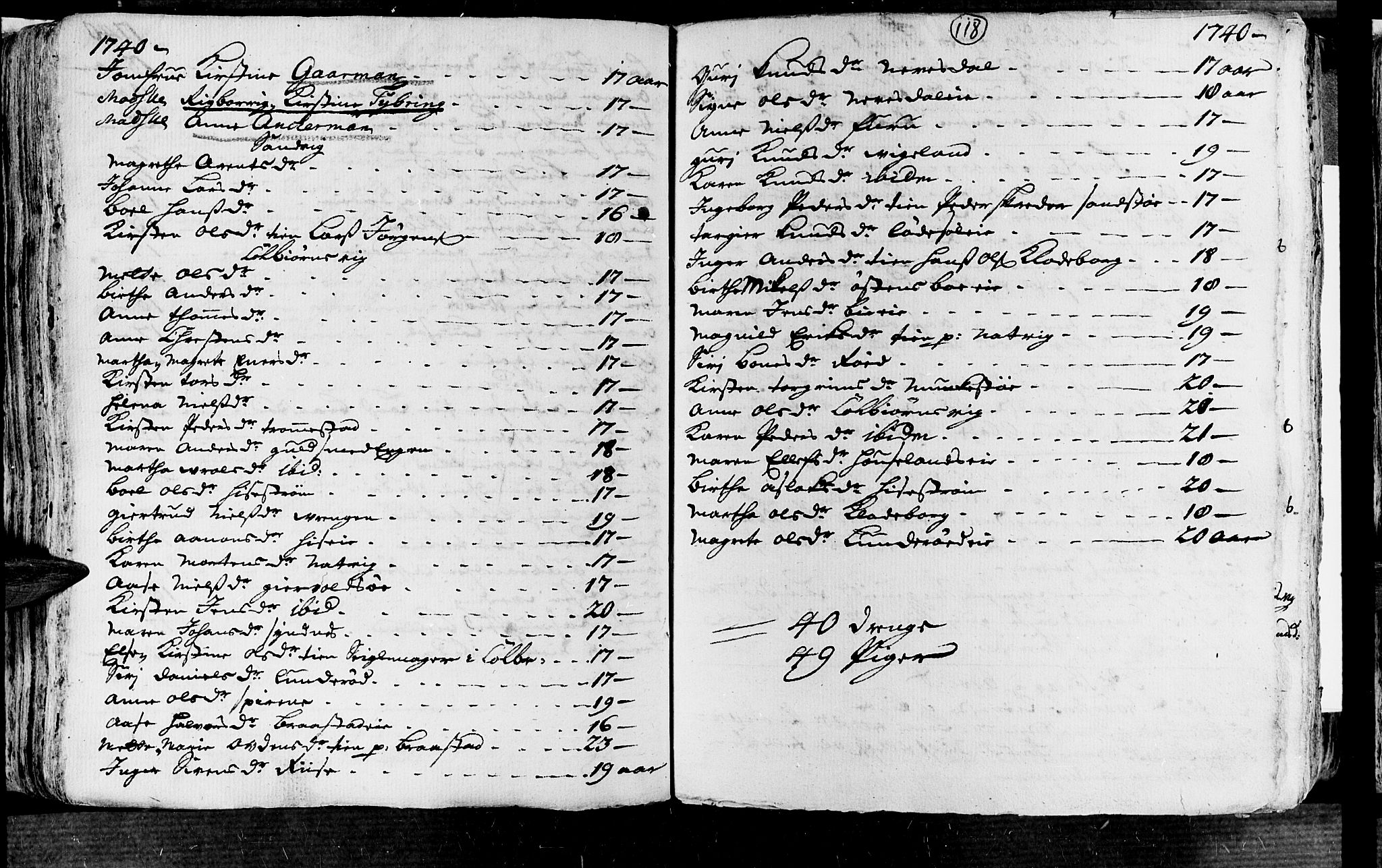 Øyestad sokneprestkontor, AV/SAK-1111-0049/F/Fa/L0004: Ministerialbok nr. A 4, 1730-1750, s. 118