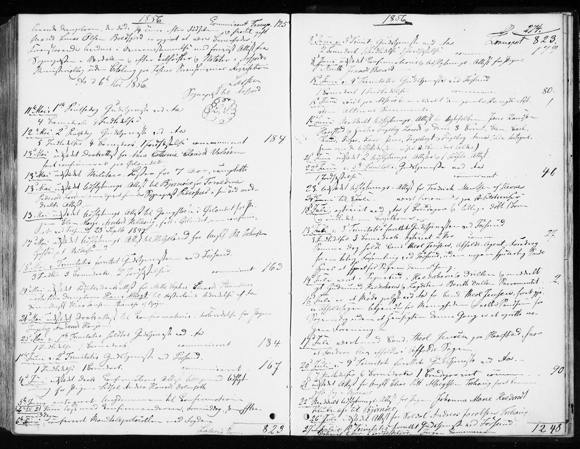 Ministerialprotokoller, klokkerbøker og fødselsregistre - Sør-Trøndelag, AV/SAT-A-1456/655/L0677: Ministerialbok nr. 655A06, 1847-1860, s. 274