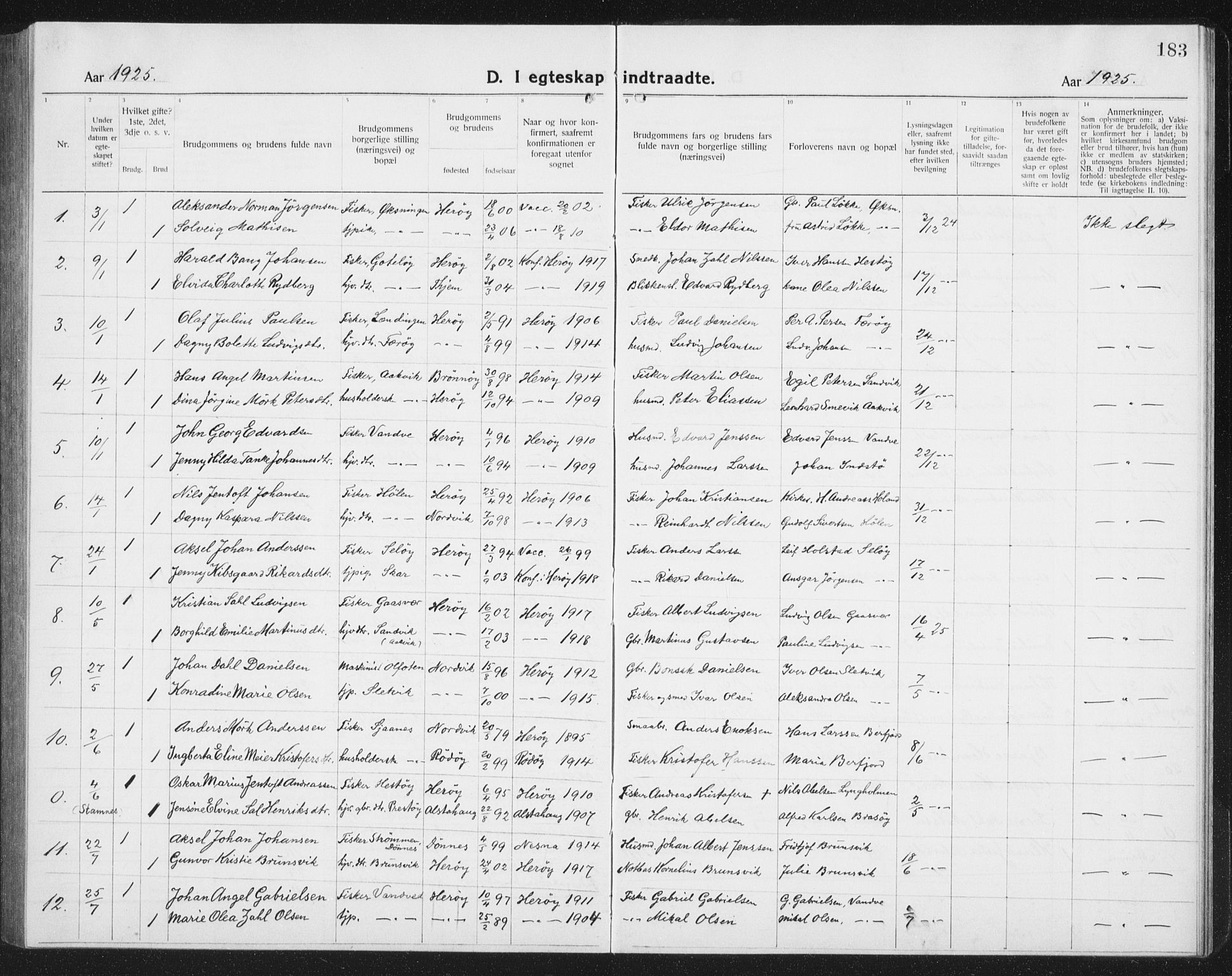 Ministerialprotokoller, klokkerbøker og fødselsregistre - Nordland, AV/SAT-A-1459/834/L0517: Klokkerbok nr. 834C07, 1919-1939, s. 183