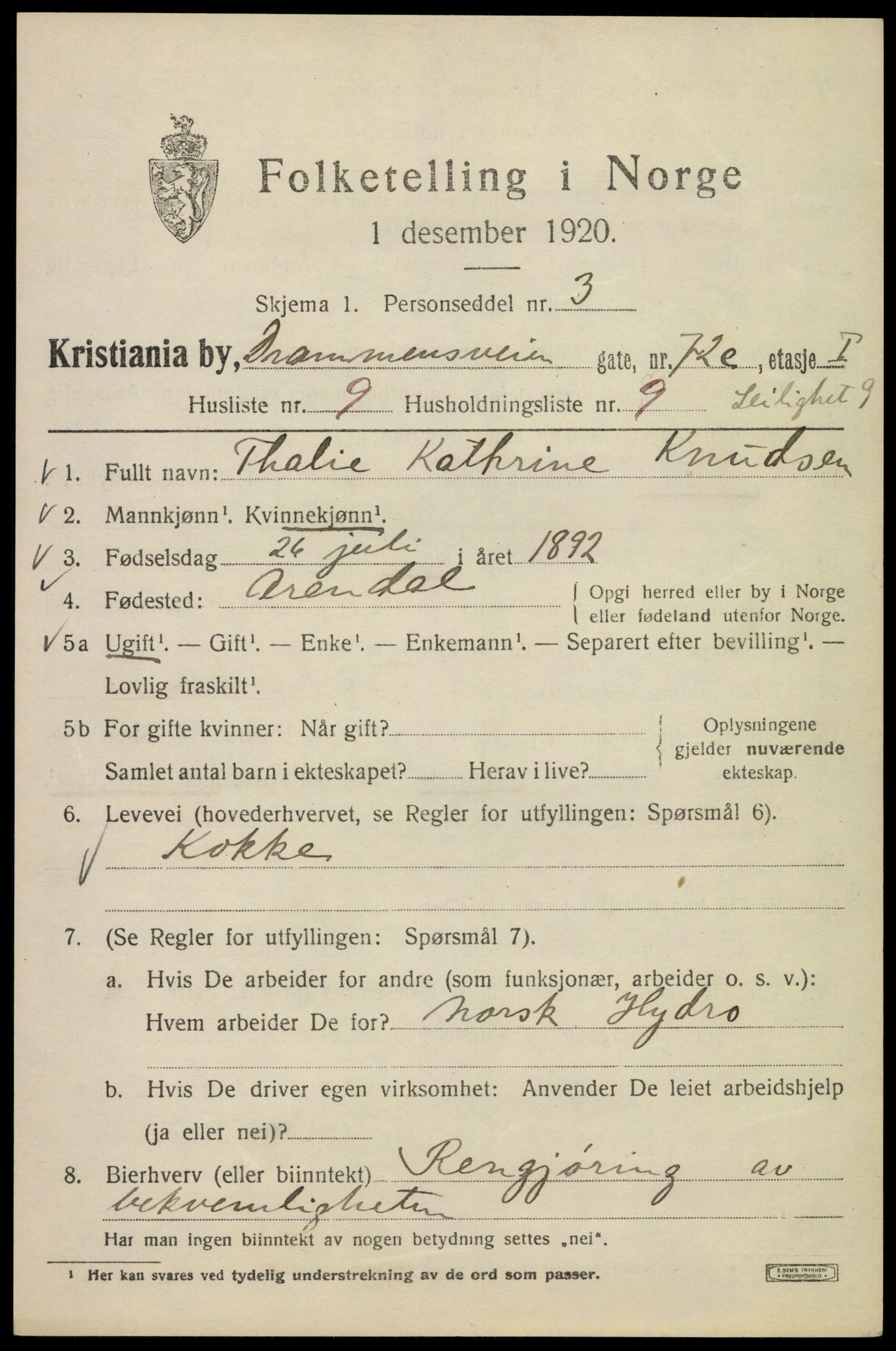 SAO, Folketelling 1920 for 0301 Kristiania kjøpstad, 1920, s. 202457