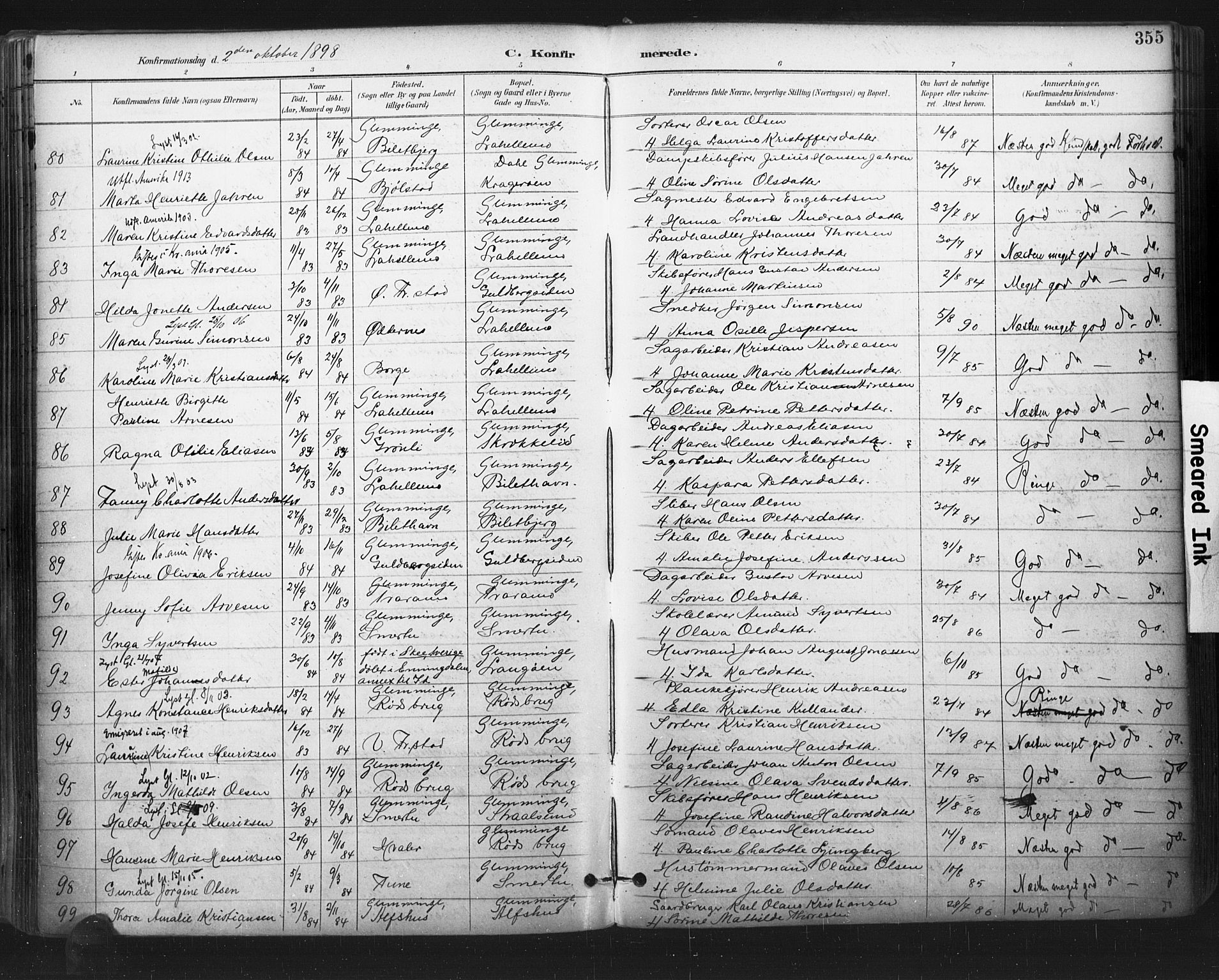 Glemmen prestekontor Kirkebøker, AV/SAO-A-10908/F/Fa/L0013: Ministerialbok nr. 13, 1892-1907, s. 355