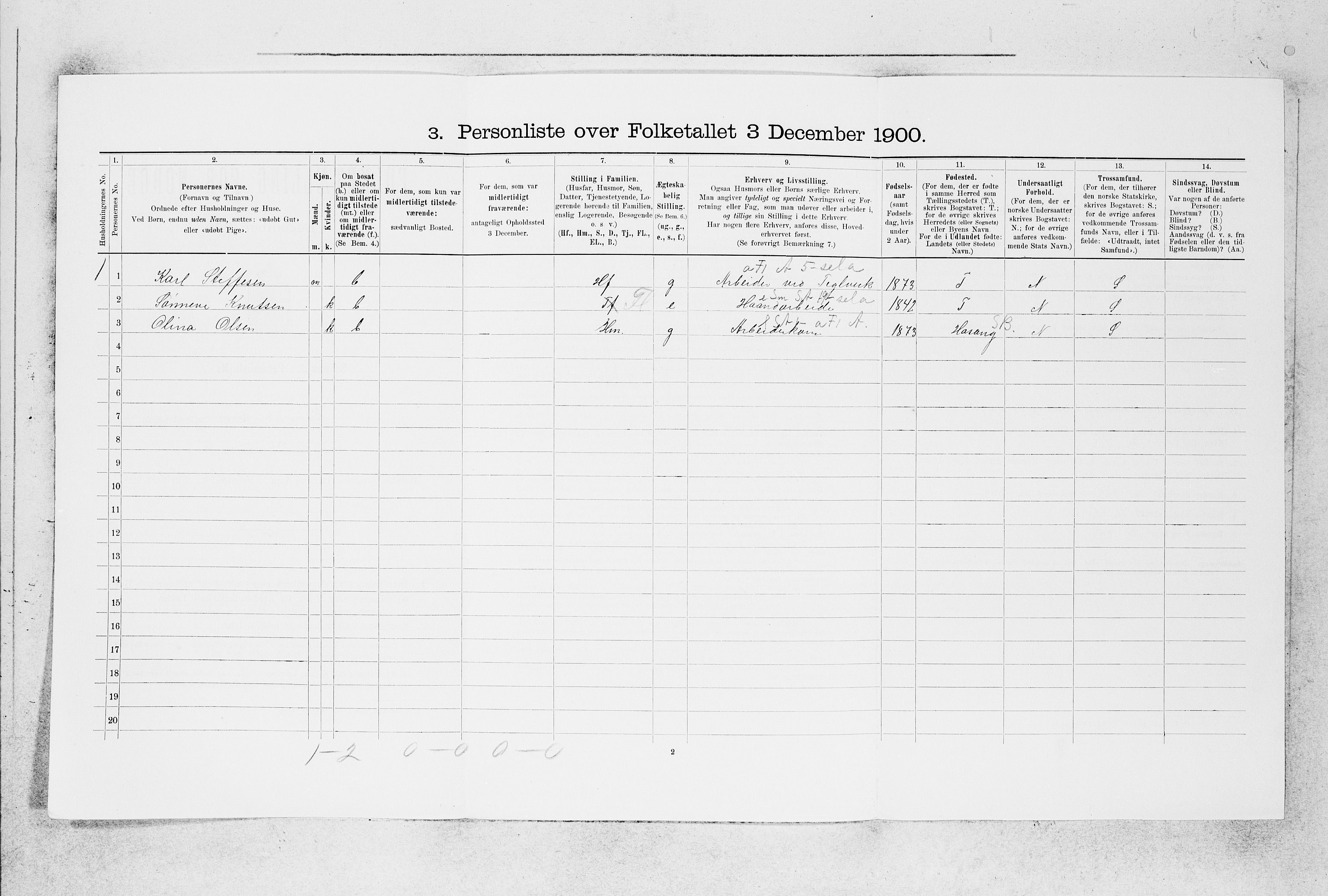 SAB, Folketelling 1900 for 1254 Hamre herred, 1900, s. 335