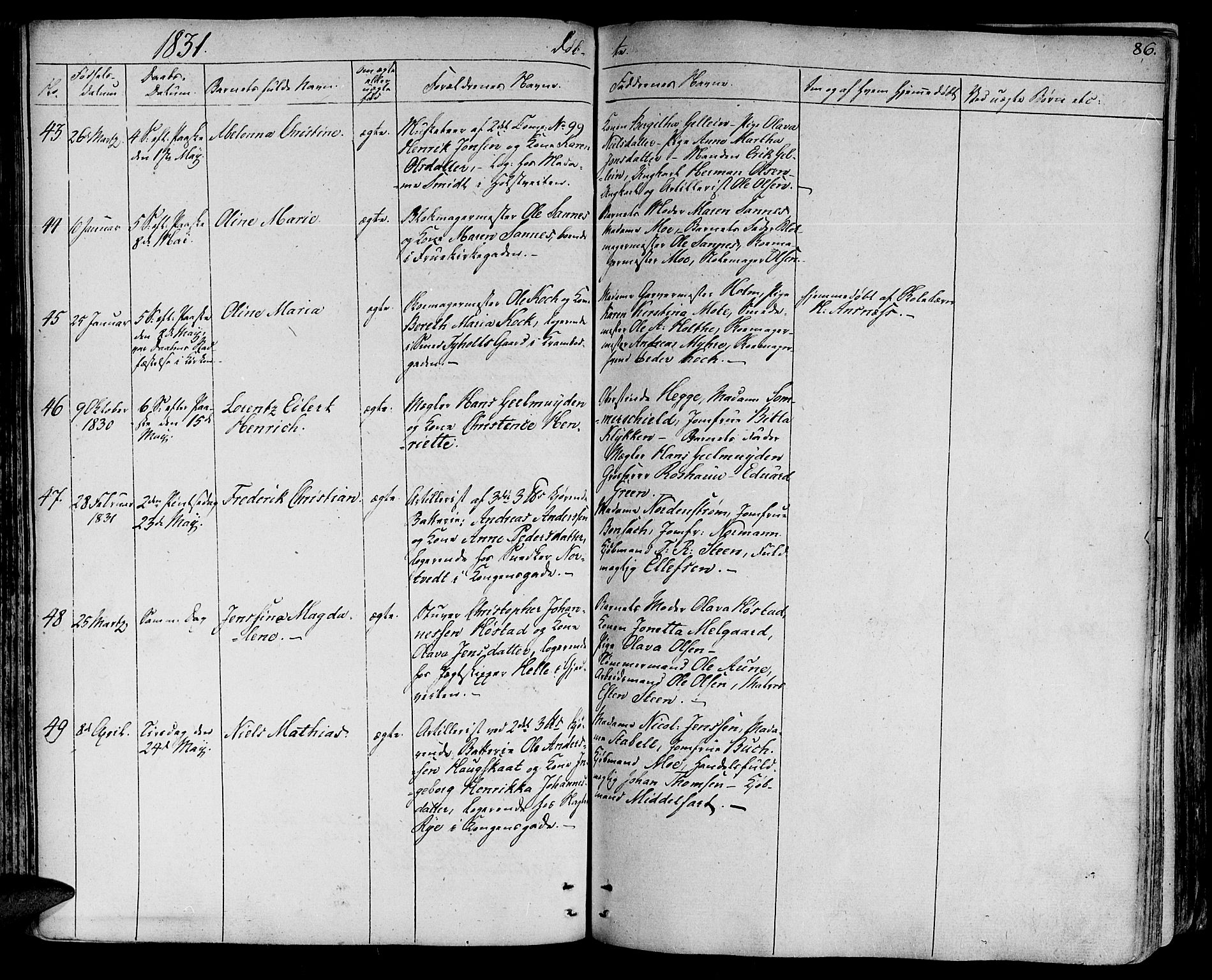 Ministerialprotokoller, klokkerbøker og fødselsregistre - Sør-Trøndelag, SAT/A-1456/602/L0108: Ministerialbok nr. 602A06, 1821-1839, s. 86