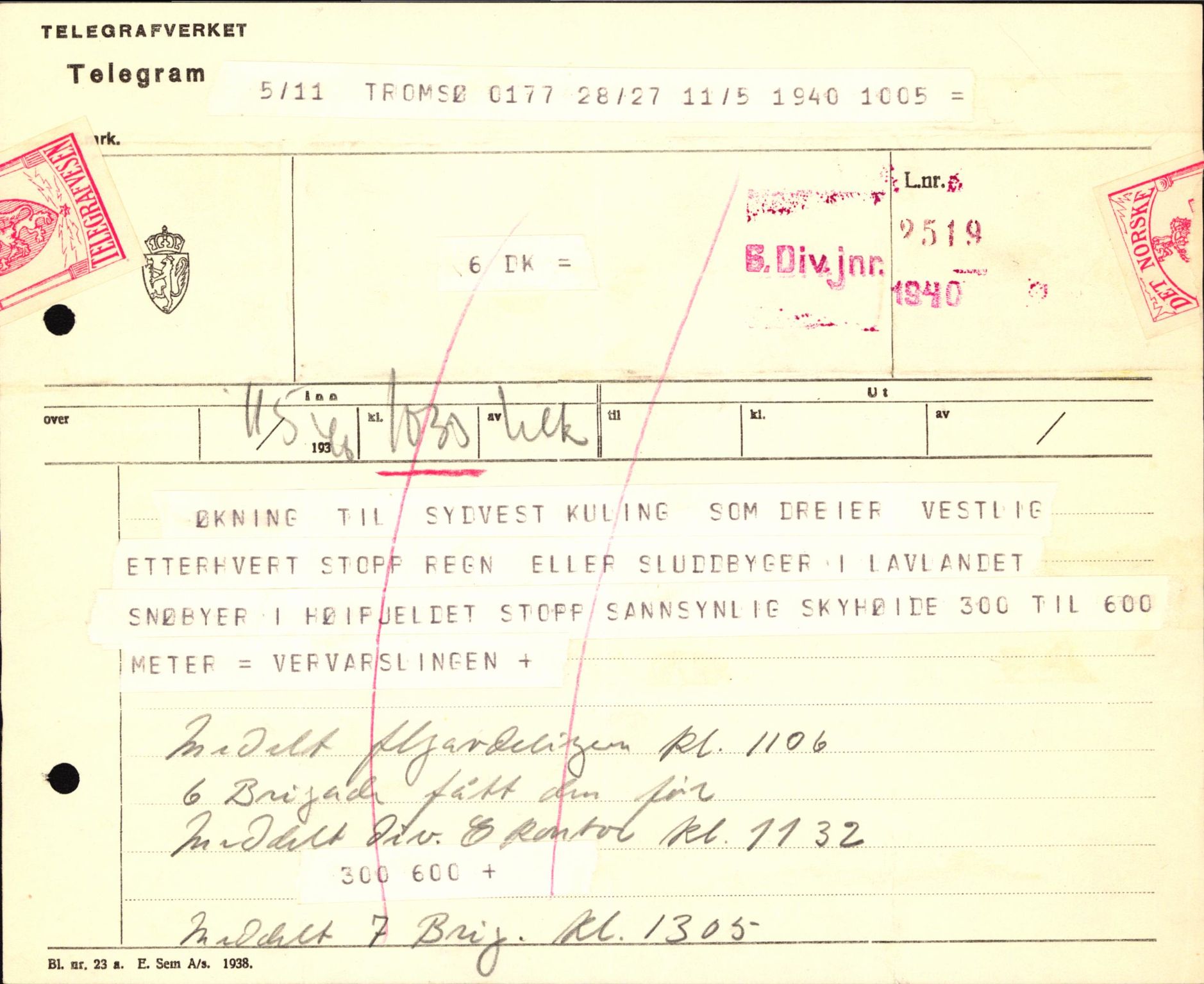 Forsvaret, Forsvarets krigshistoriske avdeling, AV/RA-RAFA-2017/Y/Yb/L0123: II-C-11-600  -  6. Divisjon med avdelinger, 1940, s. 516