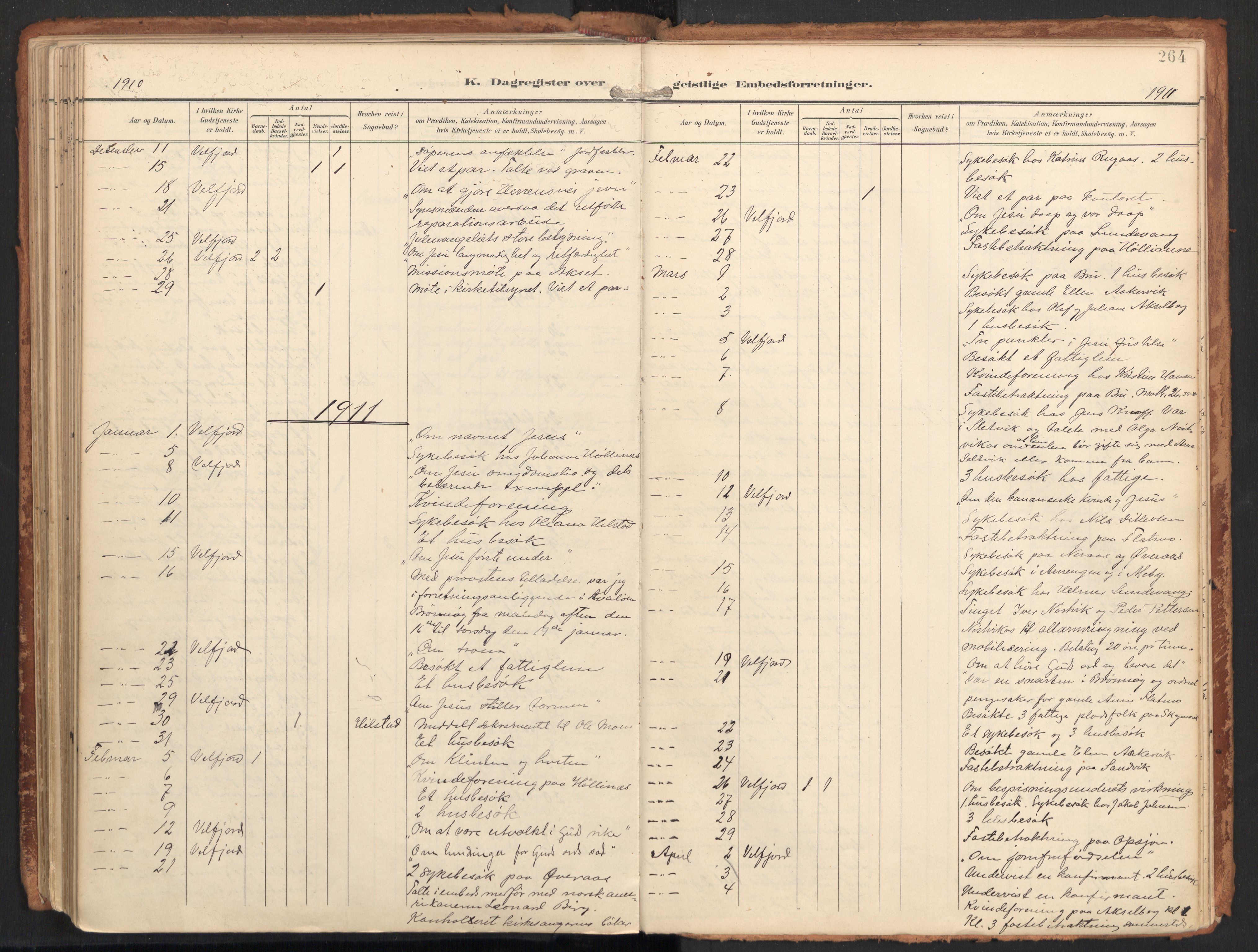 Ministerialprotokoller, klokkerbøker og fødselsregistre - Nordland, SAT/A-1459/814/L0227: Ministerialbok nr. 814A08, 1899-1920, s. 264
