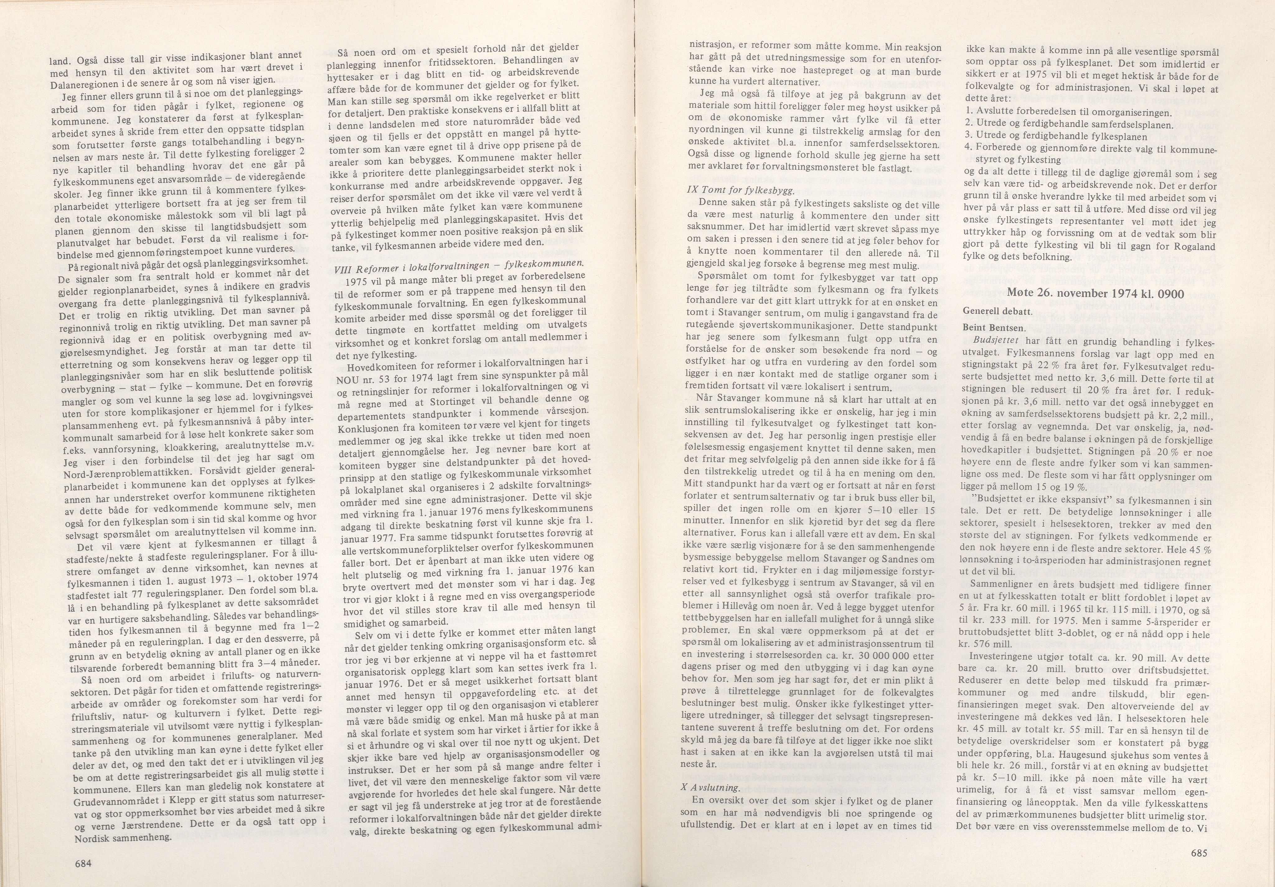 Rogaland fylkeskommune - Fylkesrådmannen , IKAR/A-900/A/Aa/Aaa/L0094: Møtebok , 1974, s. 684-685