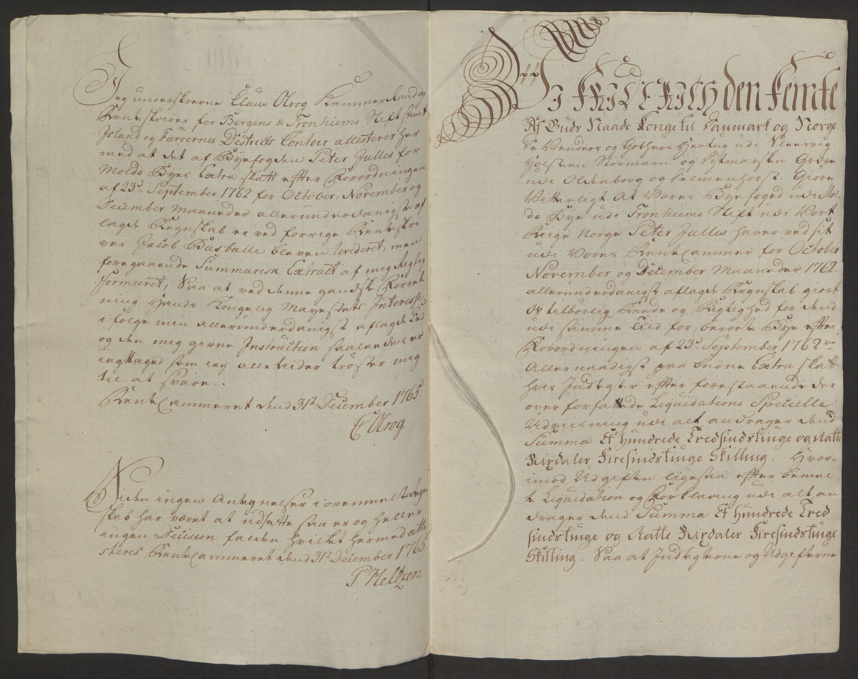 Rentekammeret inntil 1814, Reviderte regnskaper, Byregnskaper, AV/RA-EA-4066/R/Rq/L0487/0004: [Q1] Kontribusjonsregnskap / Ekstraskatt, 1762-1772, s. 8