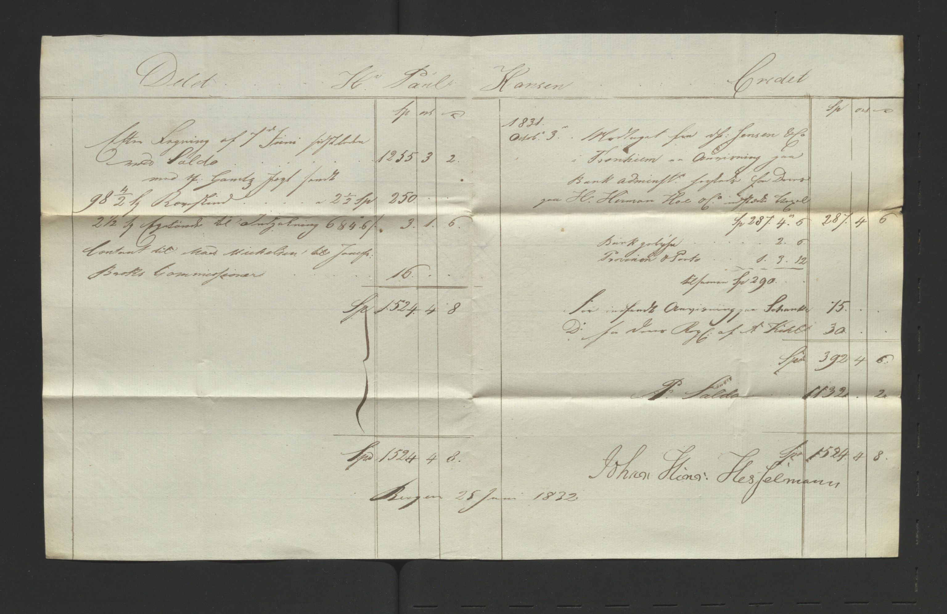 Firma P. Hanssen/P. Hanssen & Co, SATØ/P-0055/D/L0076: Korrespondanse, 1832-1840, s. 1