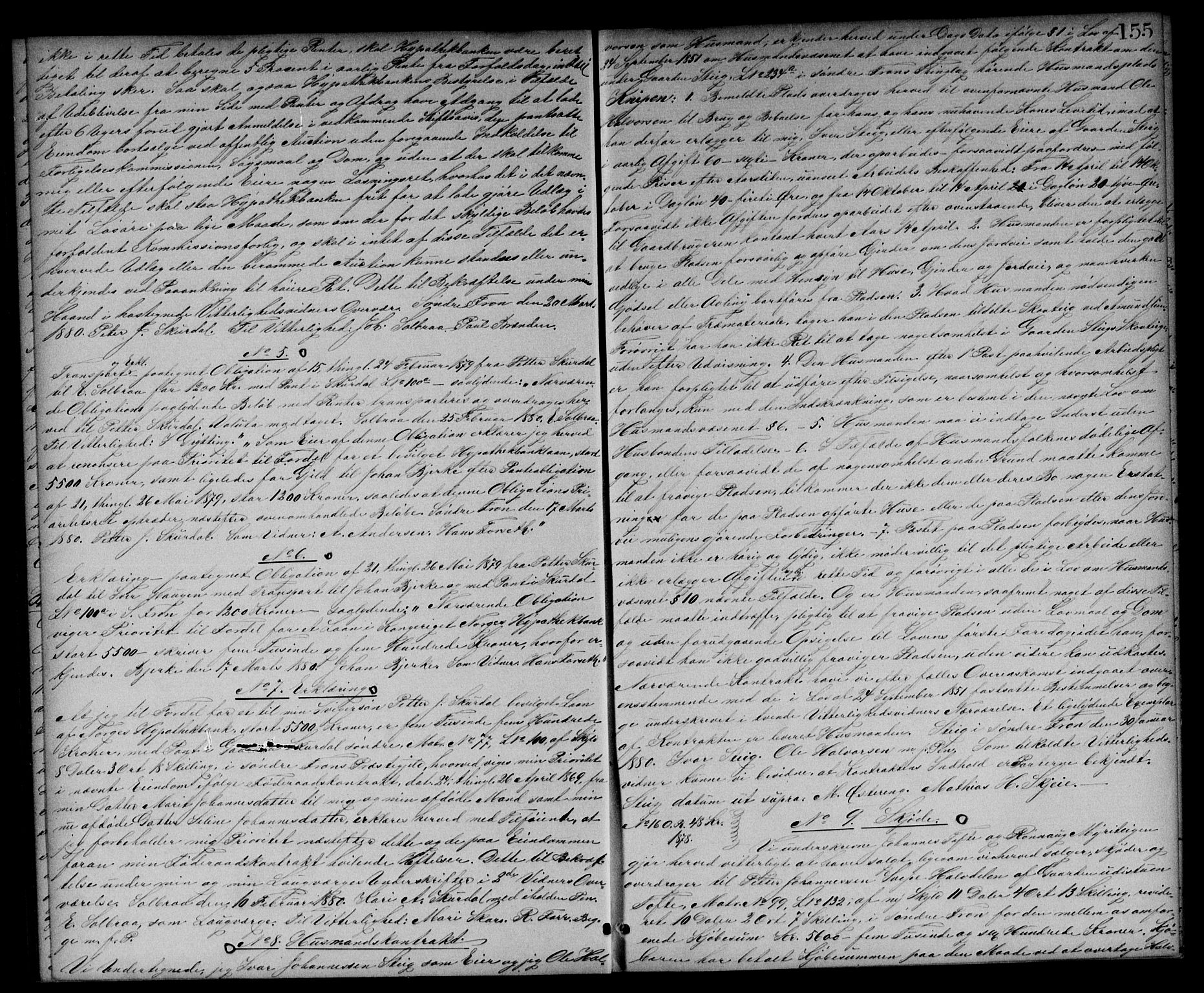 Mellom-Gudbrandsdal sorenskriveri, AV/SAH-TING-038/H/Hb/L0007: Pantebok nr. 7, 1878-1883, s. 155