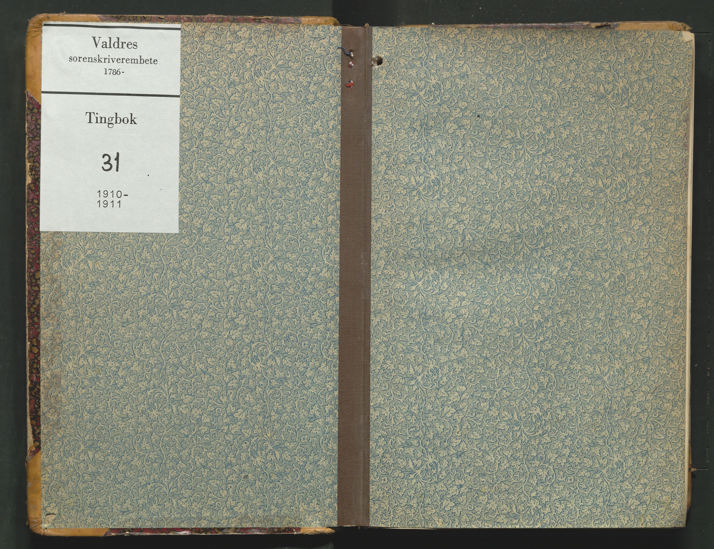 Valdres sorenskriveri, SAH/TING-016/G/Gb/L0031: Tingbok, 1910-1911