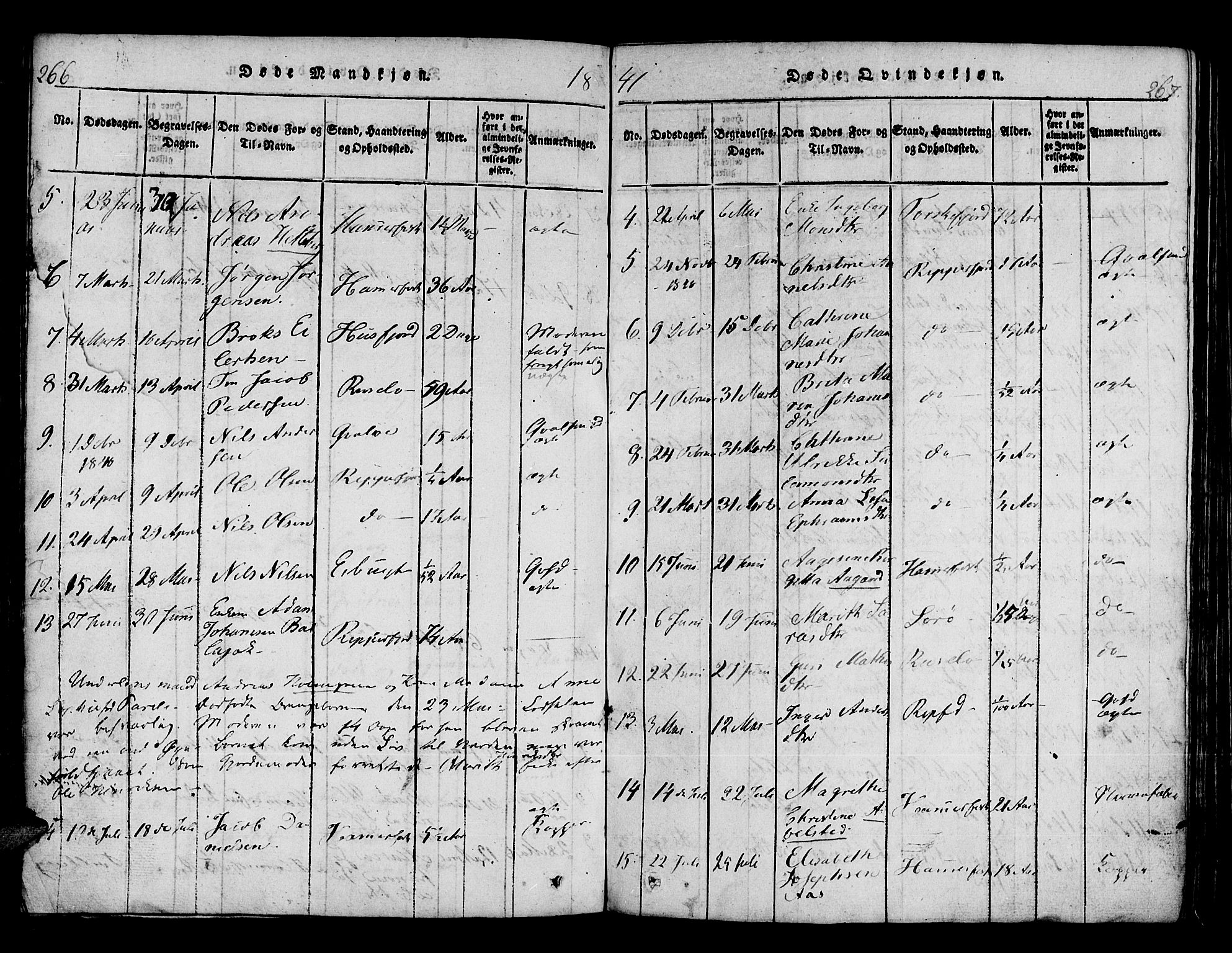 Hammerfest sokneprestkontor, SATØ/S-1347/H/Ha/L0003.kirke: Ministerialbok nr. 3, 1821-1842, s. 266-267