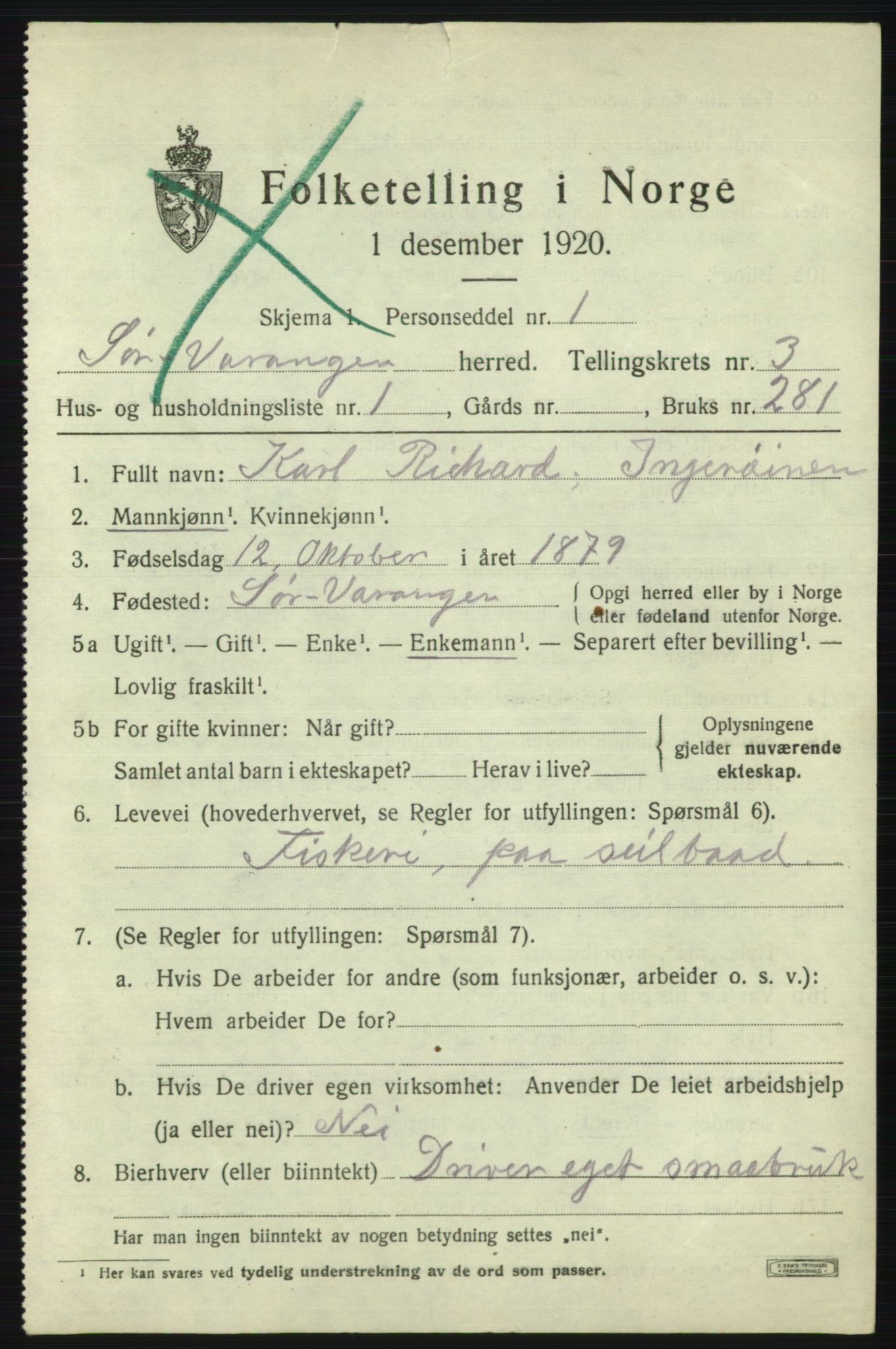 SATØ, Folketelling 1920 for 2030 Sør-Varanger herred, 1920, s. 2386