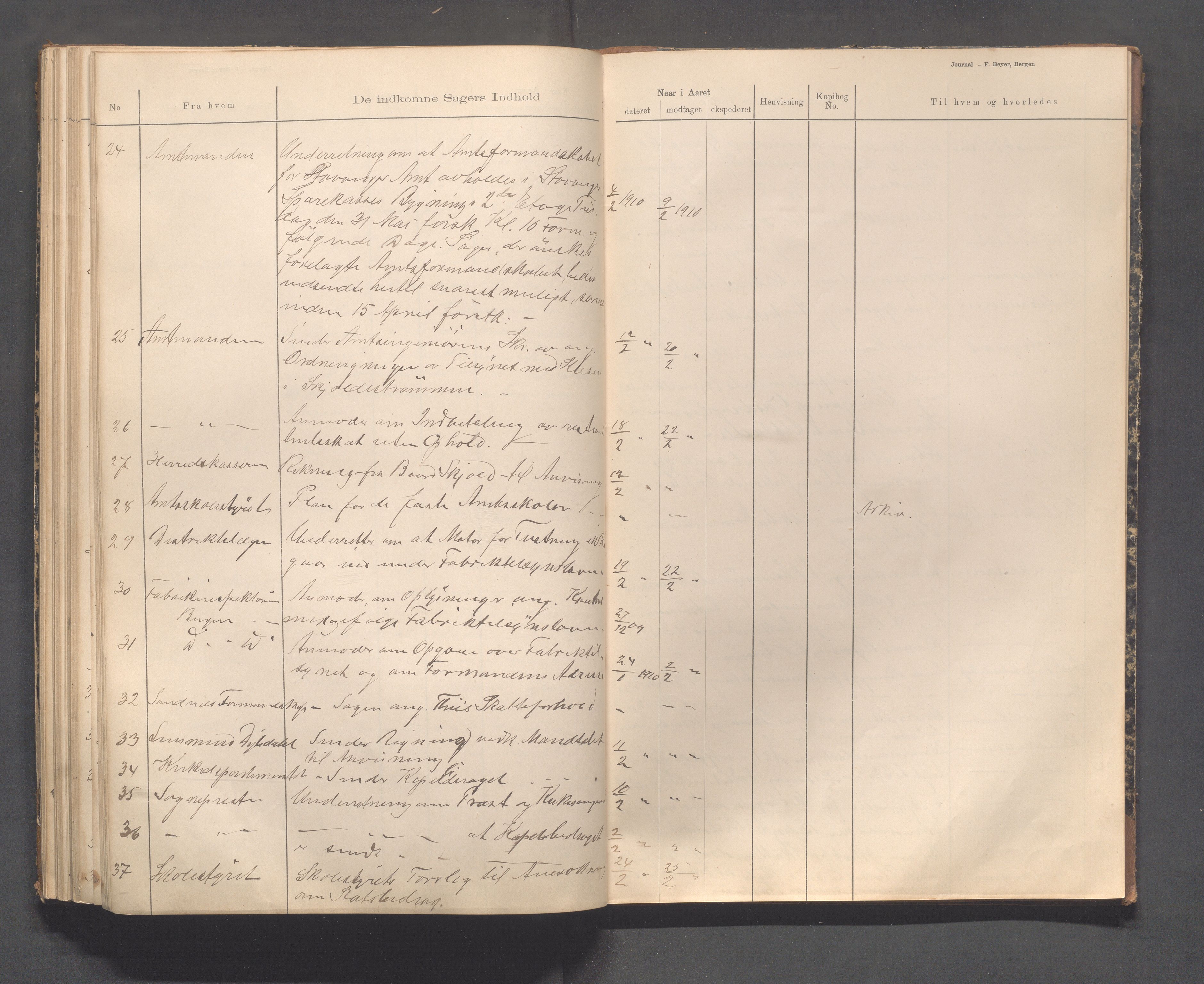 Skjold kommune - Formannskapet, IKAR/K-100775/C/L0001: Brevjournal, 1898-1911, s. 84