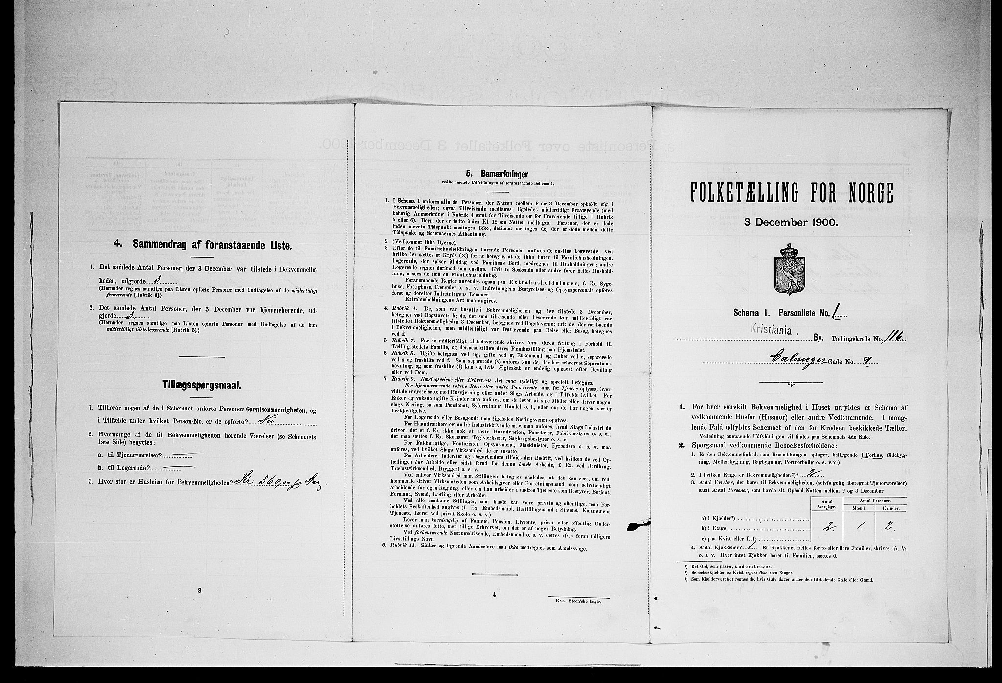 SAO, Folketelling 1900 for 0301 Kristiania kjøpstad, 1900, s. 10608