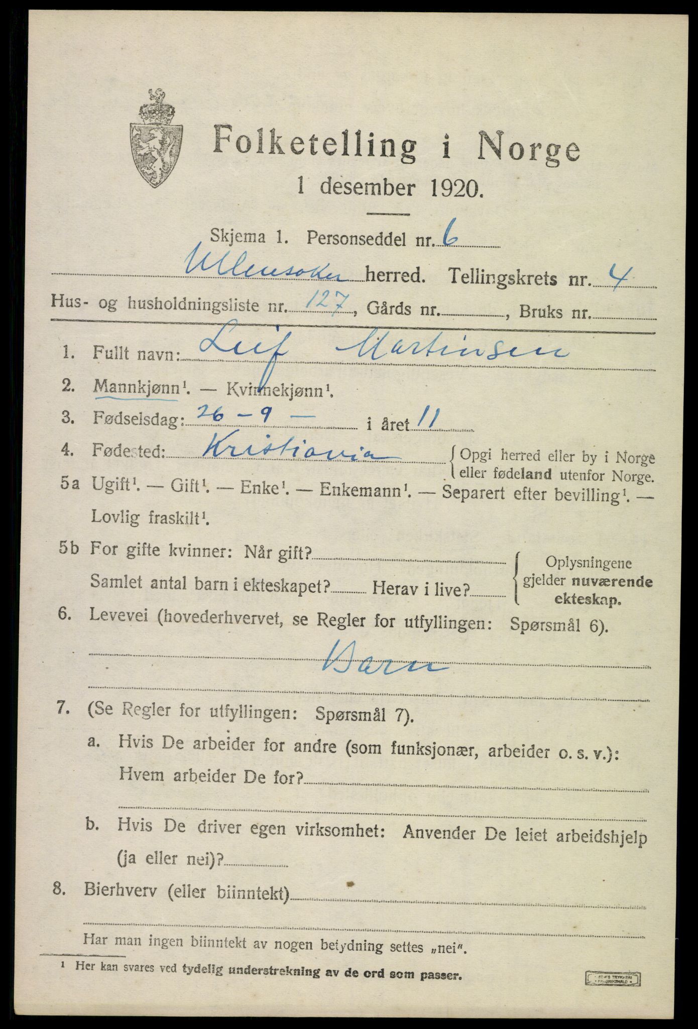 SAO, Folketelling 1920 for 0235 Ullensaker herred, 1920, s. 8817