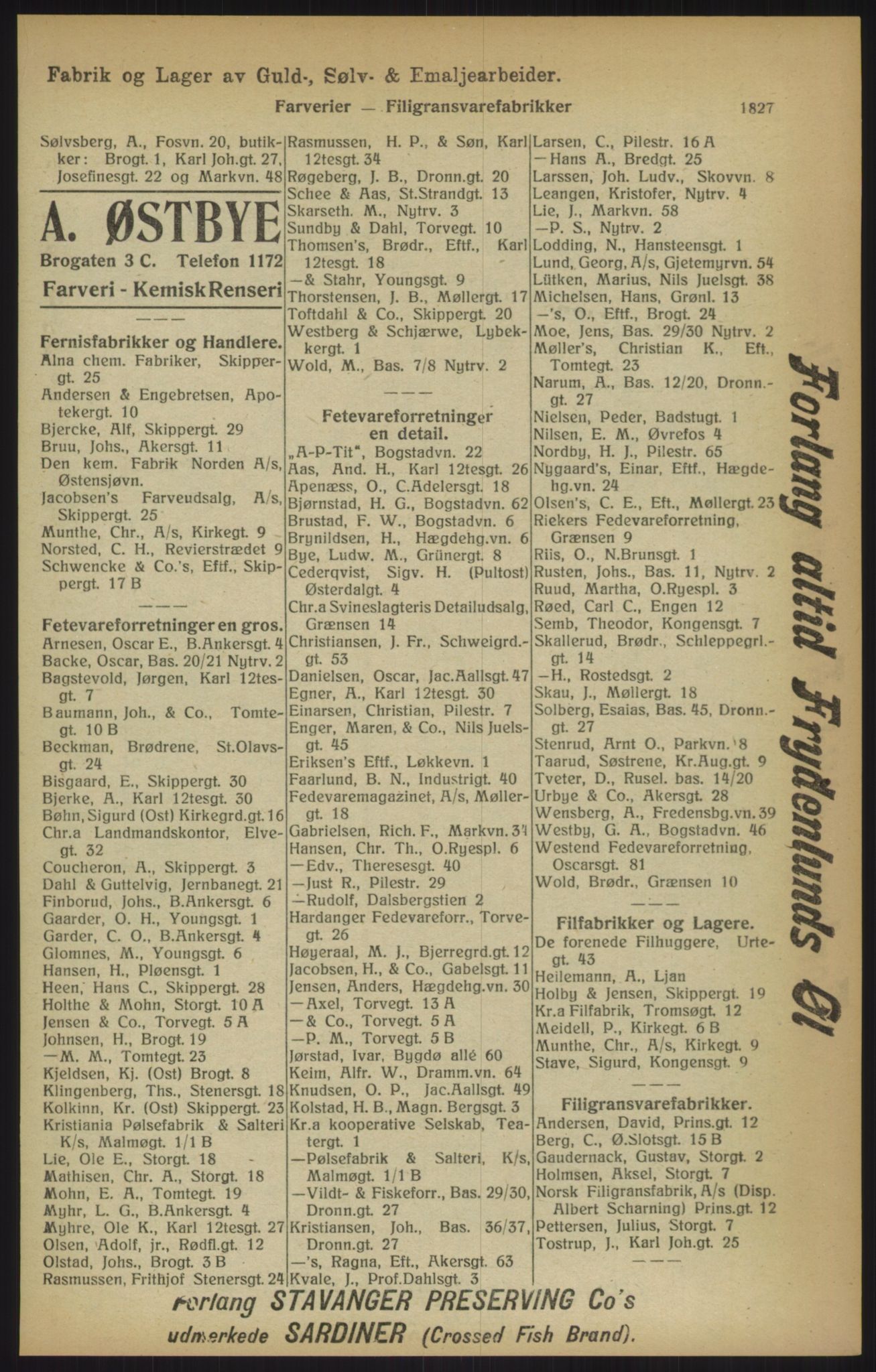 Kristiania/Oslo adressebok, PUBL/-, 1915, s. 1827
