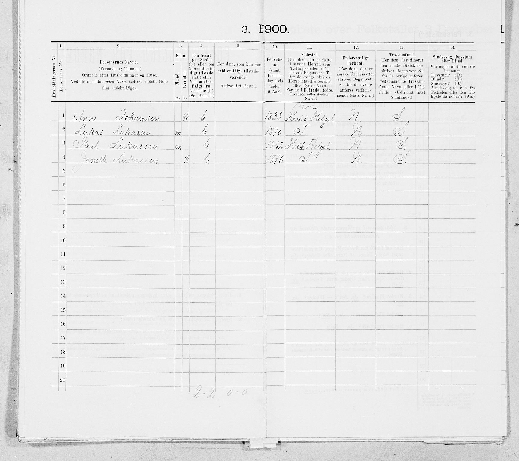 SAT, Folketelling 1900 for 1827 Dønnes herred, 1900, s. 110